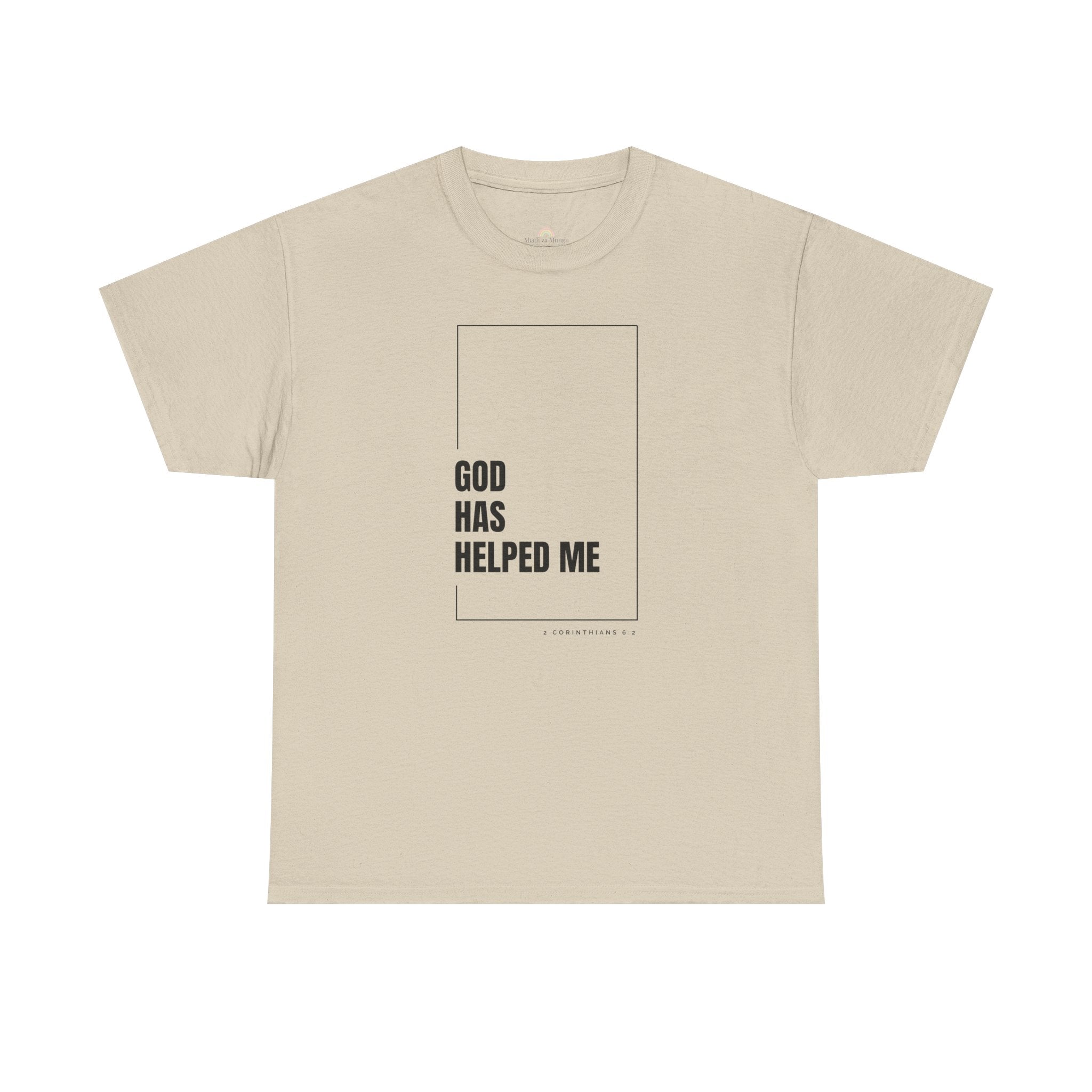God Has Helped Me Christian T-Shirt – 2 Corinthians 6:2 Faith Tee | Unisex Heavy Cotton Shirt