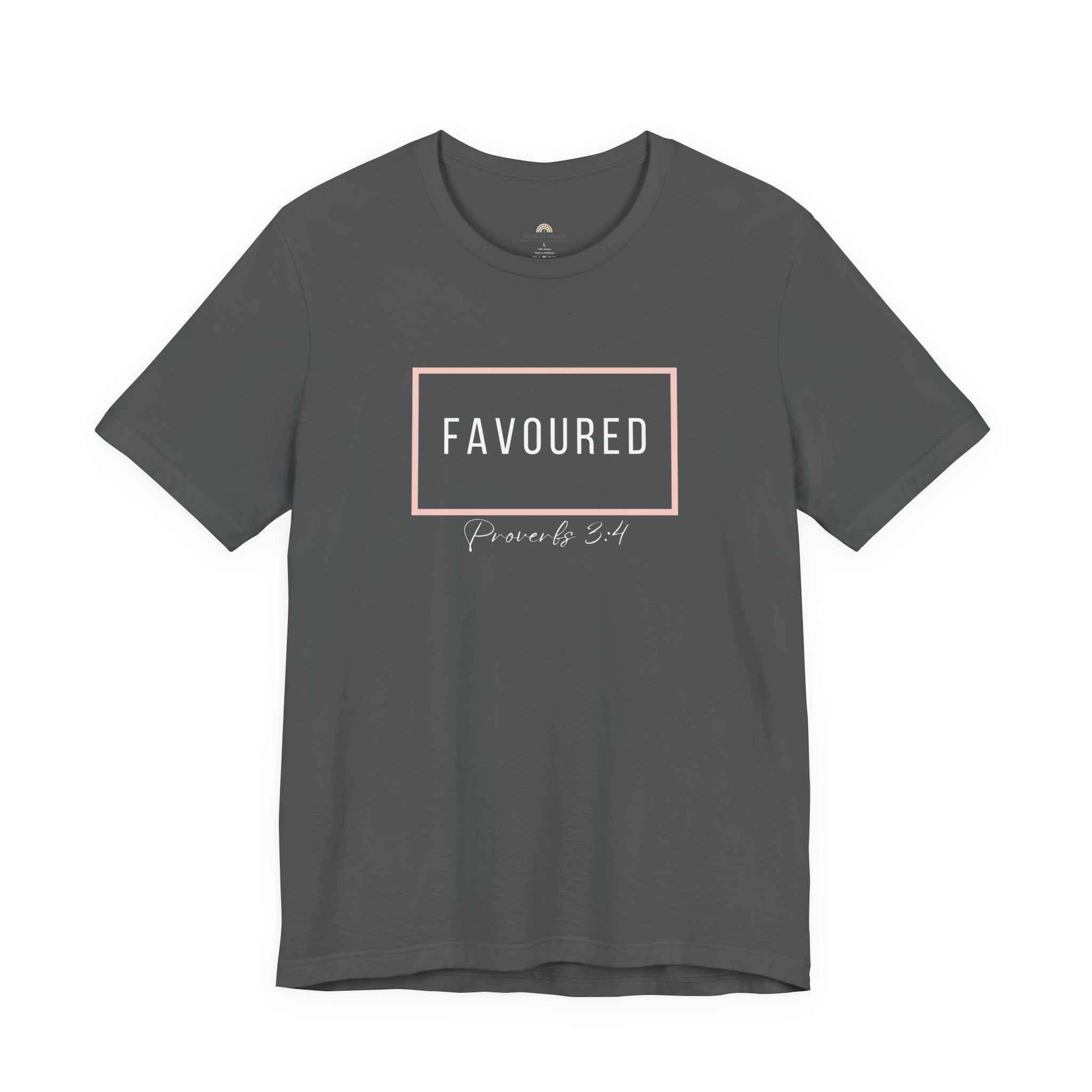 Favoured Christian T-Shirt – Proverbs 3:4 Scripture Tee | Faith-Based Unisex Shirt