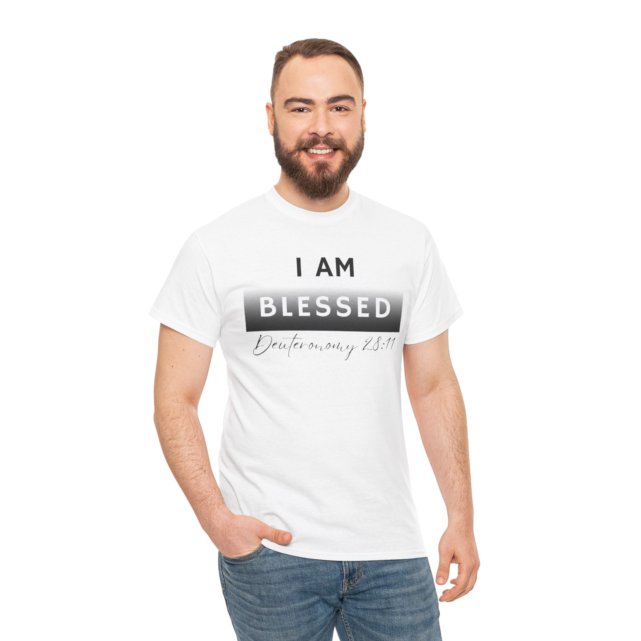 I Am Blessed Christian T-Shirt — Deuteronomy 28:11 Scripture Faith Tee
