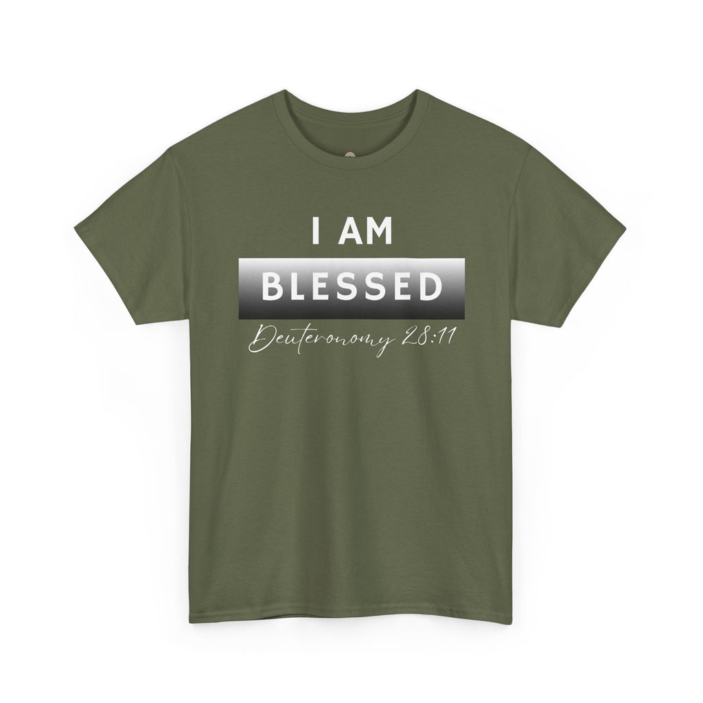 I Am Blessed Christian T-Shirt — Deuteronomy 28:11 Scripture Faith Tee (2)