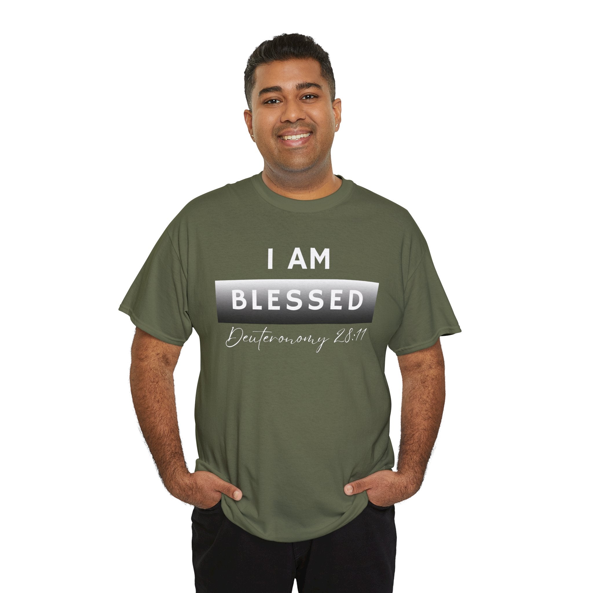 I Am Blessed Christian T-Shirt — Deuteronomy 28:11 Scripture Faith Tee (2)