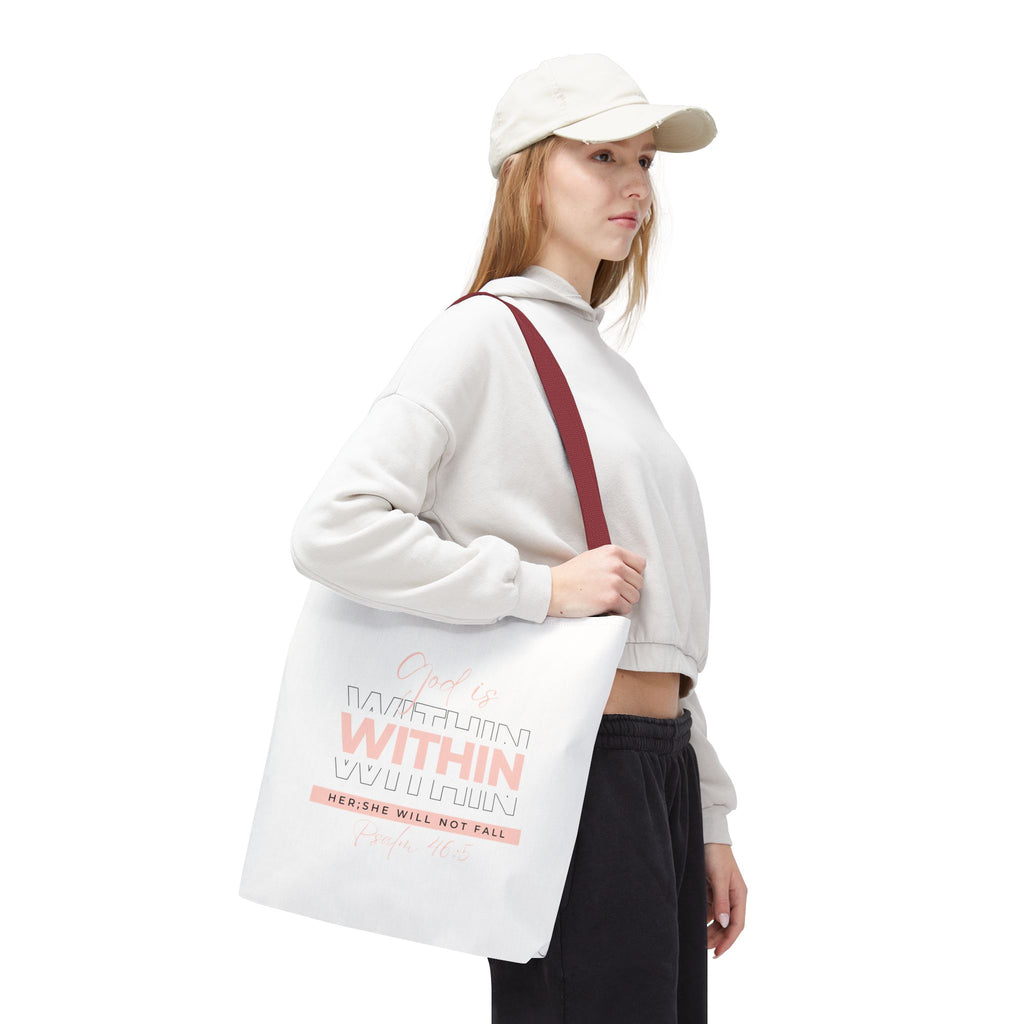 God Is Within Her Tote Bag – Psalm 46:5 Christian Scripture Tote for Women
