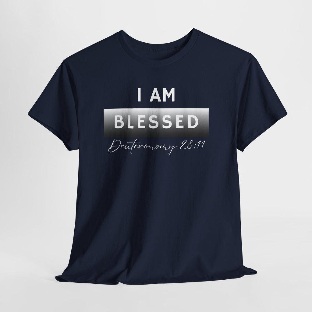 I Am Blessed Christian T-Shirt — Deuteronomy 28:11 Scripture Faith Tee (2)