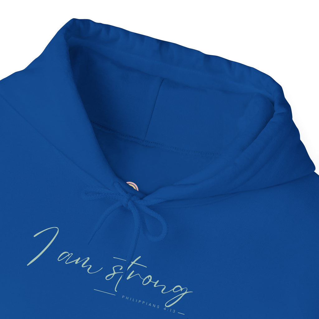 I Am Strong Hoodie – Philippians 4:13 Christian Unisex Faith Sweatshirt