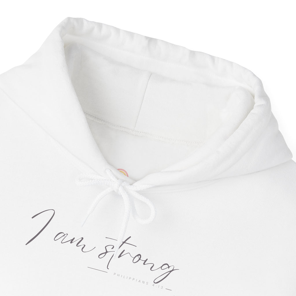 I Am Strong Hoodie – Philippians 4:13 Christian Unisex Faith Sweatshirt