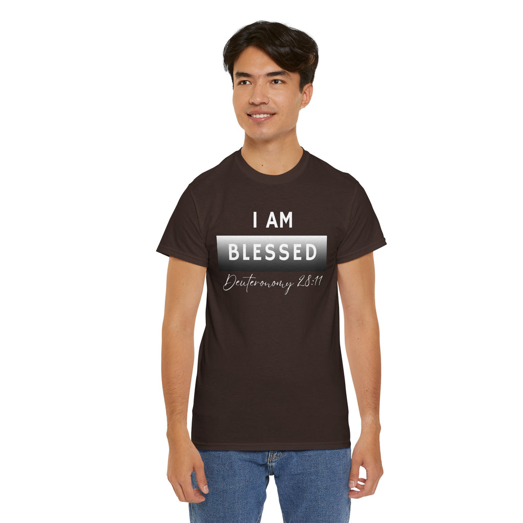 I Am Blessed Christian T-Shirt — Deuteronomy 28:11 Scripture Faith Tee (2)