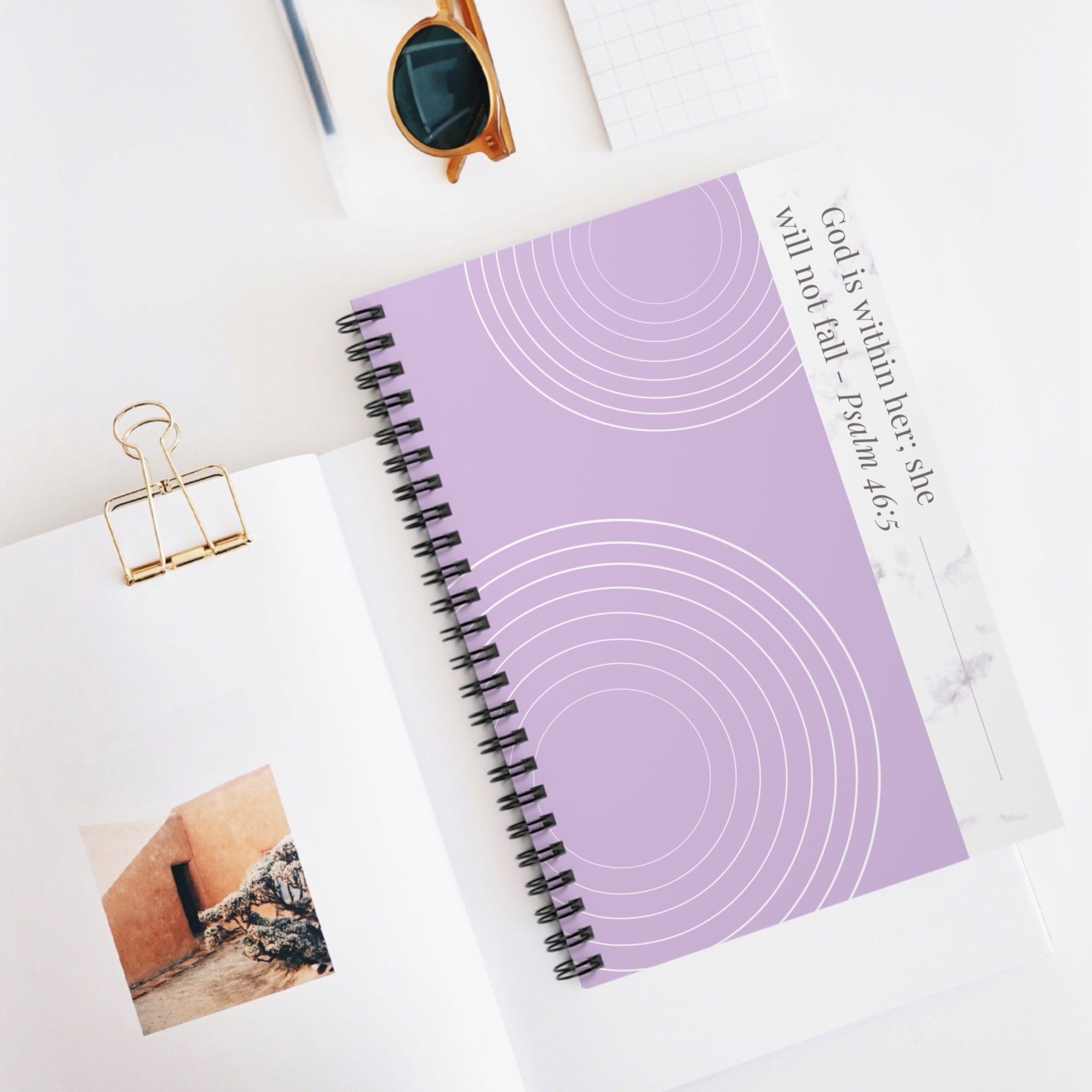God Is Within Her Spiral Notebook — Psalm 46:5 Christian Journal for Women | Faith Prayer & Bible Study Notebook