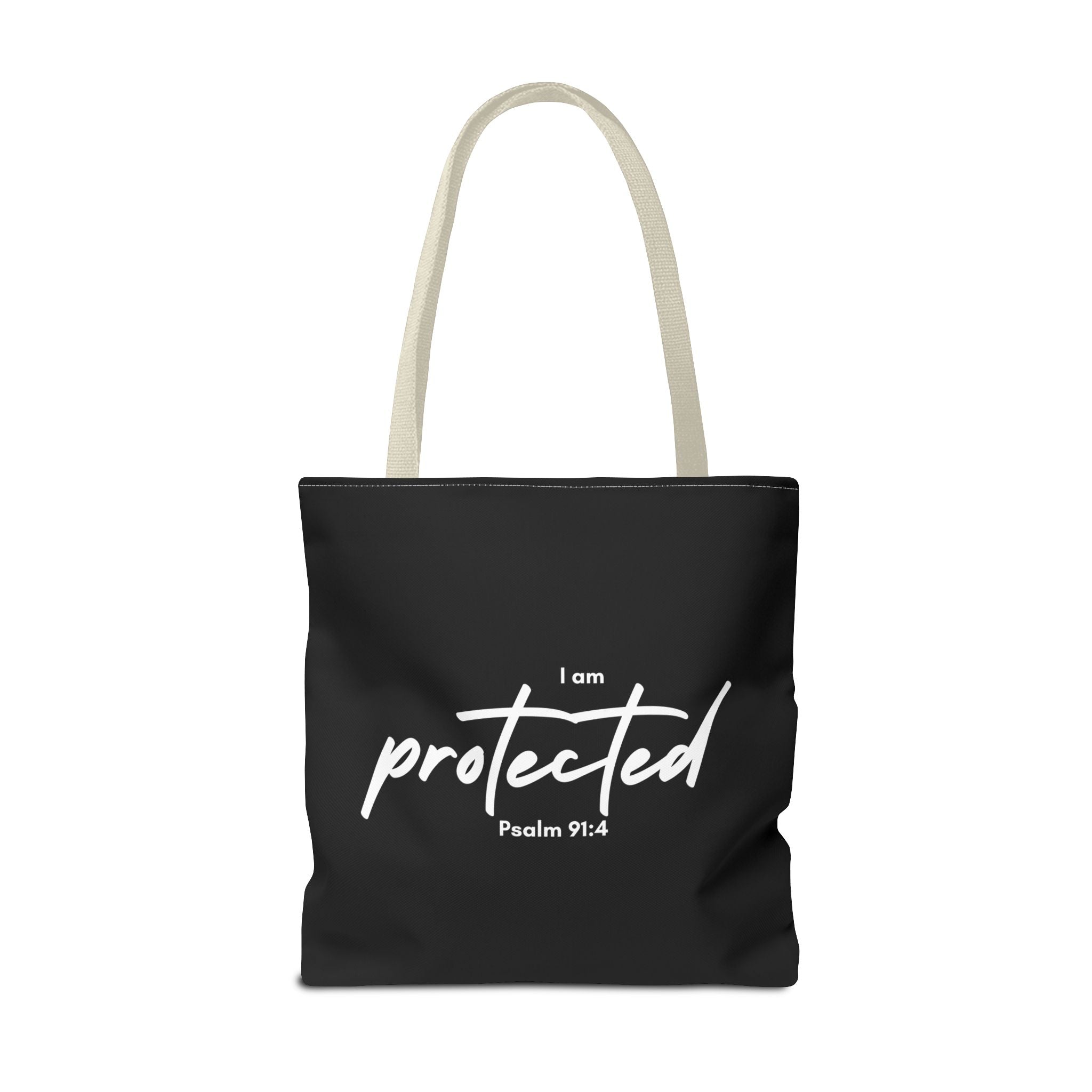 I Am Protected Tote Bag — Psalm 91:4 Christian Scripture Canvas Tote | Faith-Based Carryall