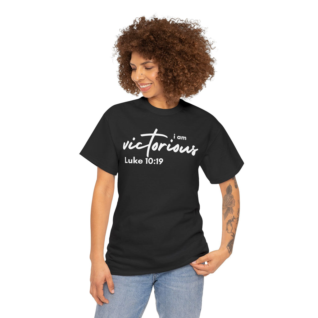 I Am Victorious Christian T-Shirt – Luke 10:19 Scripture Tee | Faith-Based Apparel