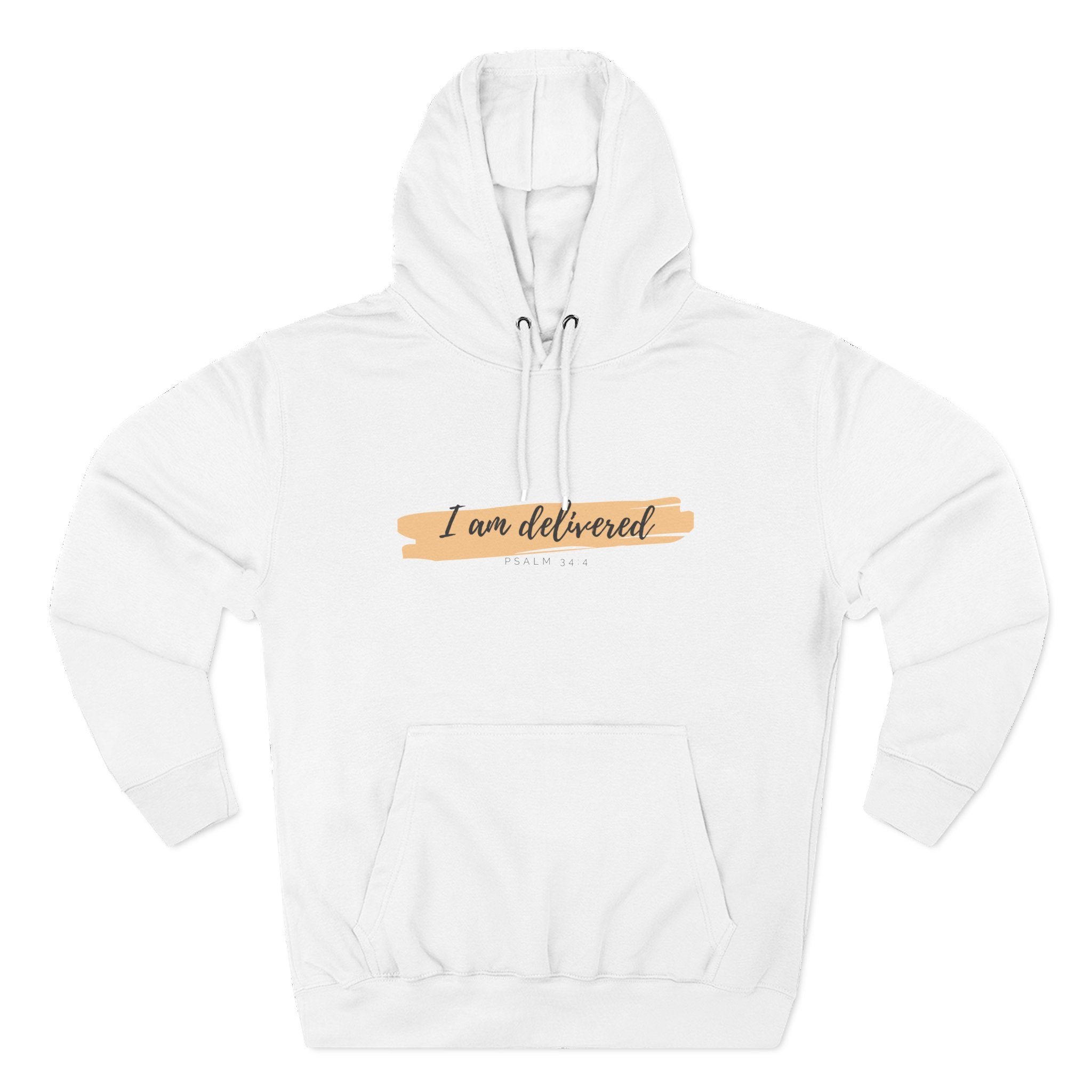 I Am Delivered Christian Hoodie — Psalm 34:4 Faith Hoodie | Inspirational Scripture Pullover | Unisex Christian Apparel