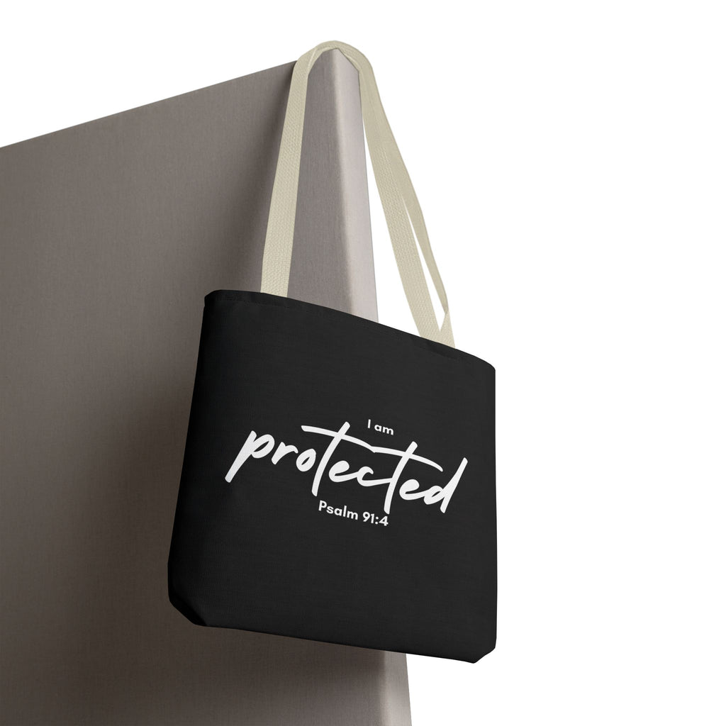 I Am Protected Tote Bag — Psalm 91:4 Christian Scripture Canvas Tote | Faith-Based Carryall