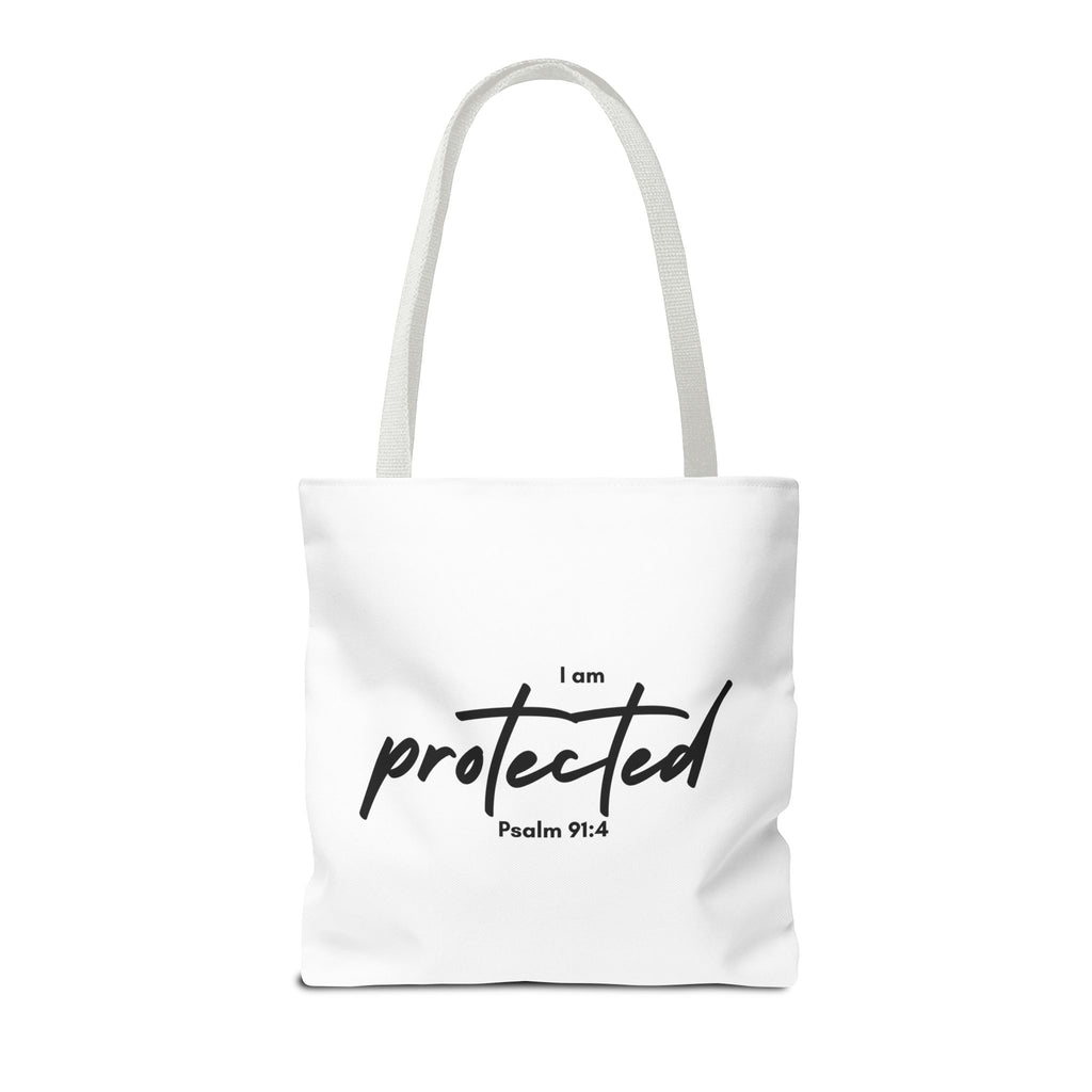 I Am Protected Tote Bag — Psalm 91:4 Christian Scripture Canvas Tote | Faith-Based Carryall