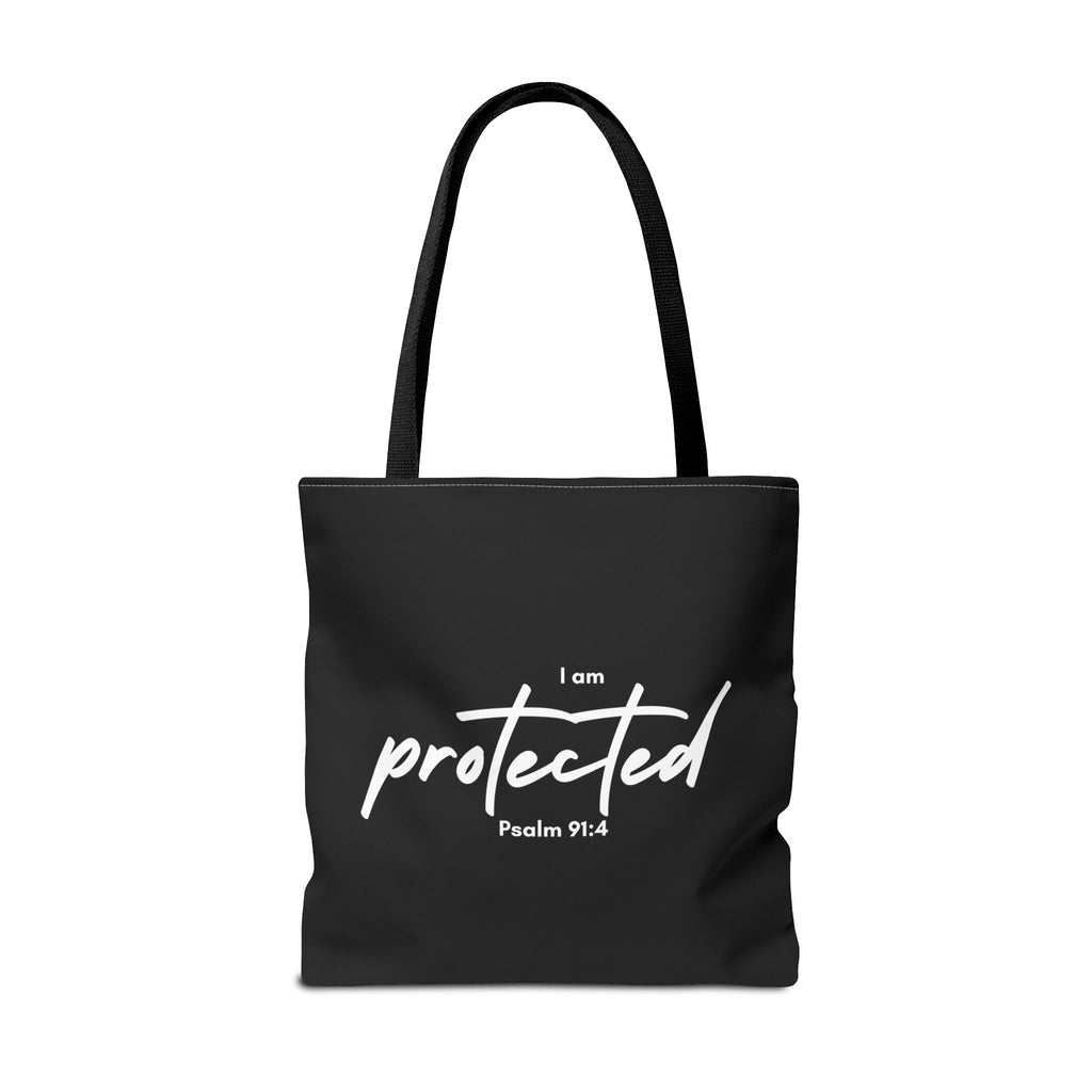 I Am Protected Tote Bag — Psalm 91:4 Christian Scripture Canvas Tote | Faith-Based Carryall