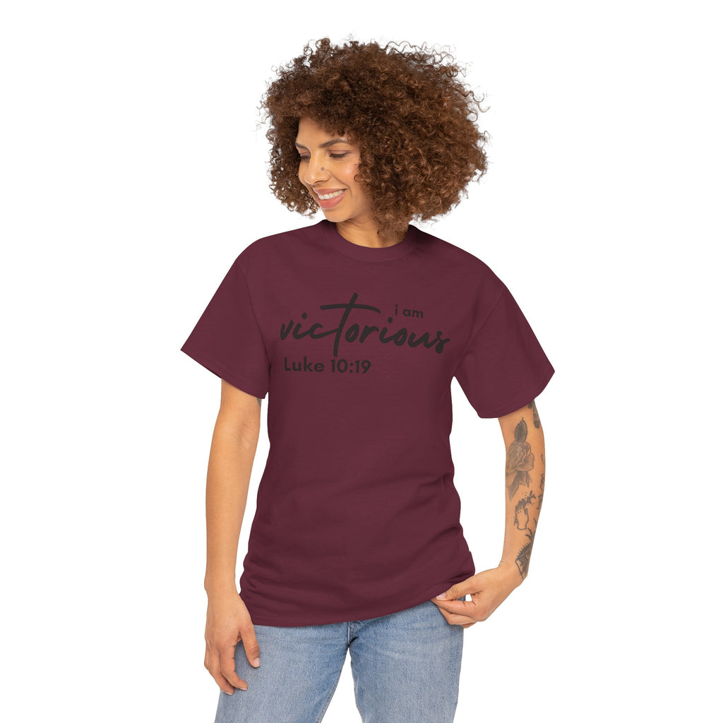 I Am Victorious Christian T-Shirt – Luke 10:19 Scripture Tee | Faith-Based Apparel