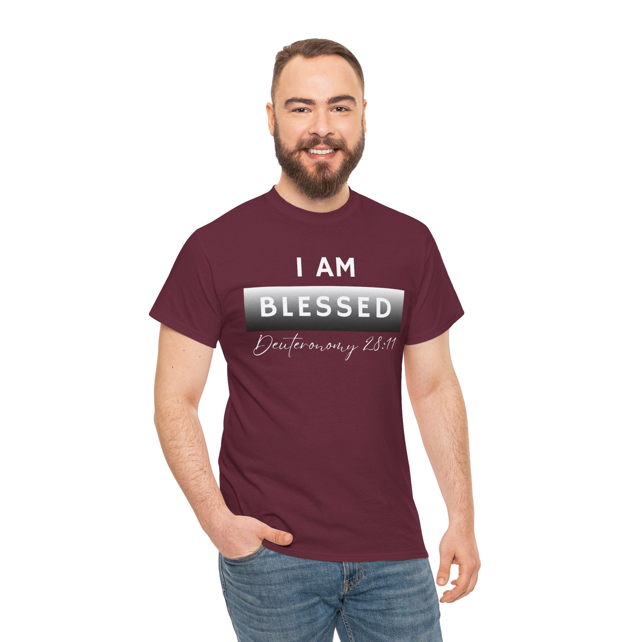 I Am Blessed Christian T-Shirt — Deuteronomy 28:11 Scripture Faith Tee (2)