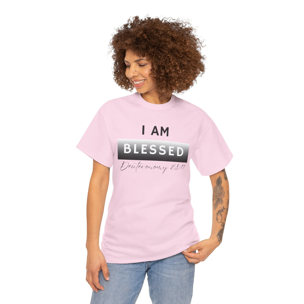 I Am Blessed Christian T-Shirt — Deuteronomy 28:11 Scripture Faith Tee