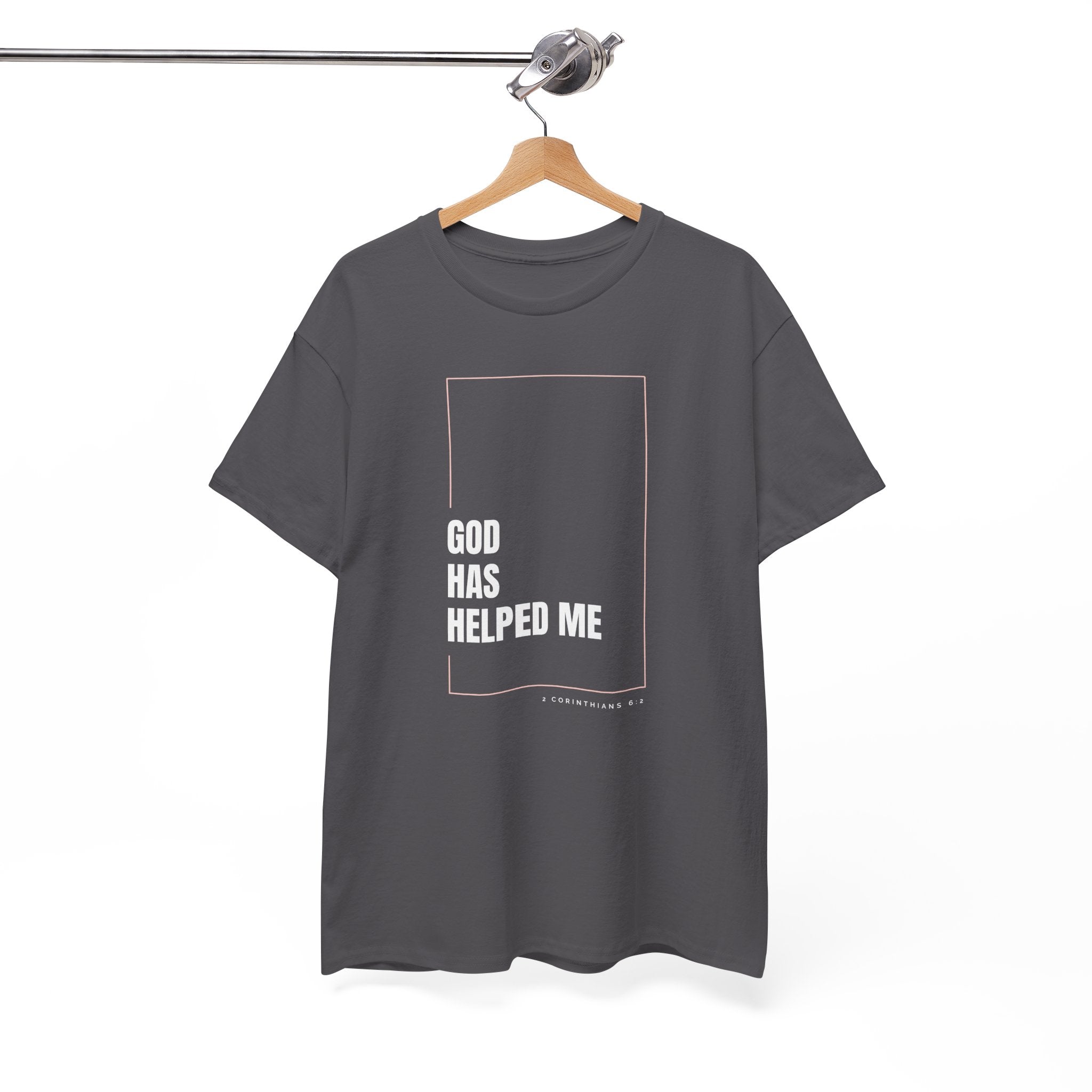 God Has Helped Me Christian T-Shirt – 2 Corinthians 6:2 Faith Tee | Unisex Heavy Cotton Shirt