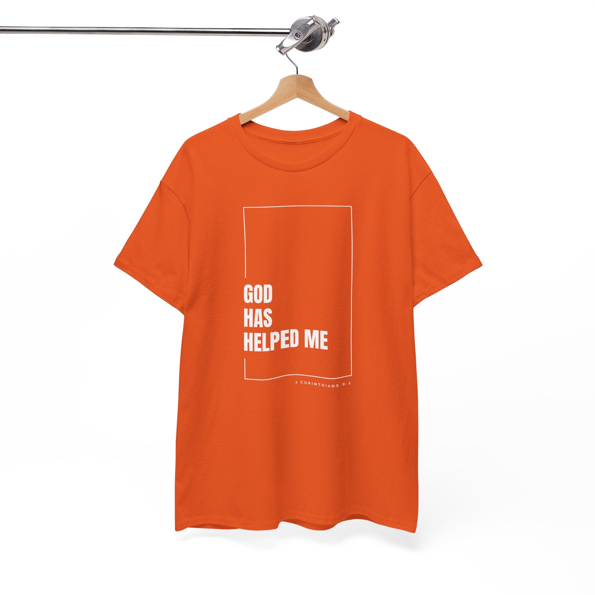 God Has Helped Me Christian T-Shirt – 2 Corinthians 6:2 Faith Tee | Unisex Heavy Cotton Shirt