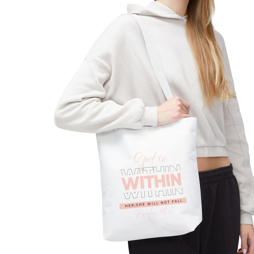God Is Within Her Tote Bag – Psalm 46:5 Christian Scripture Tote for Women