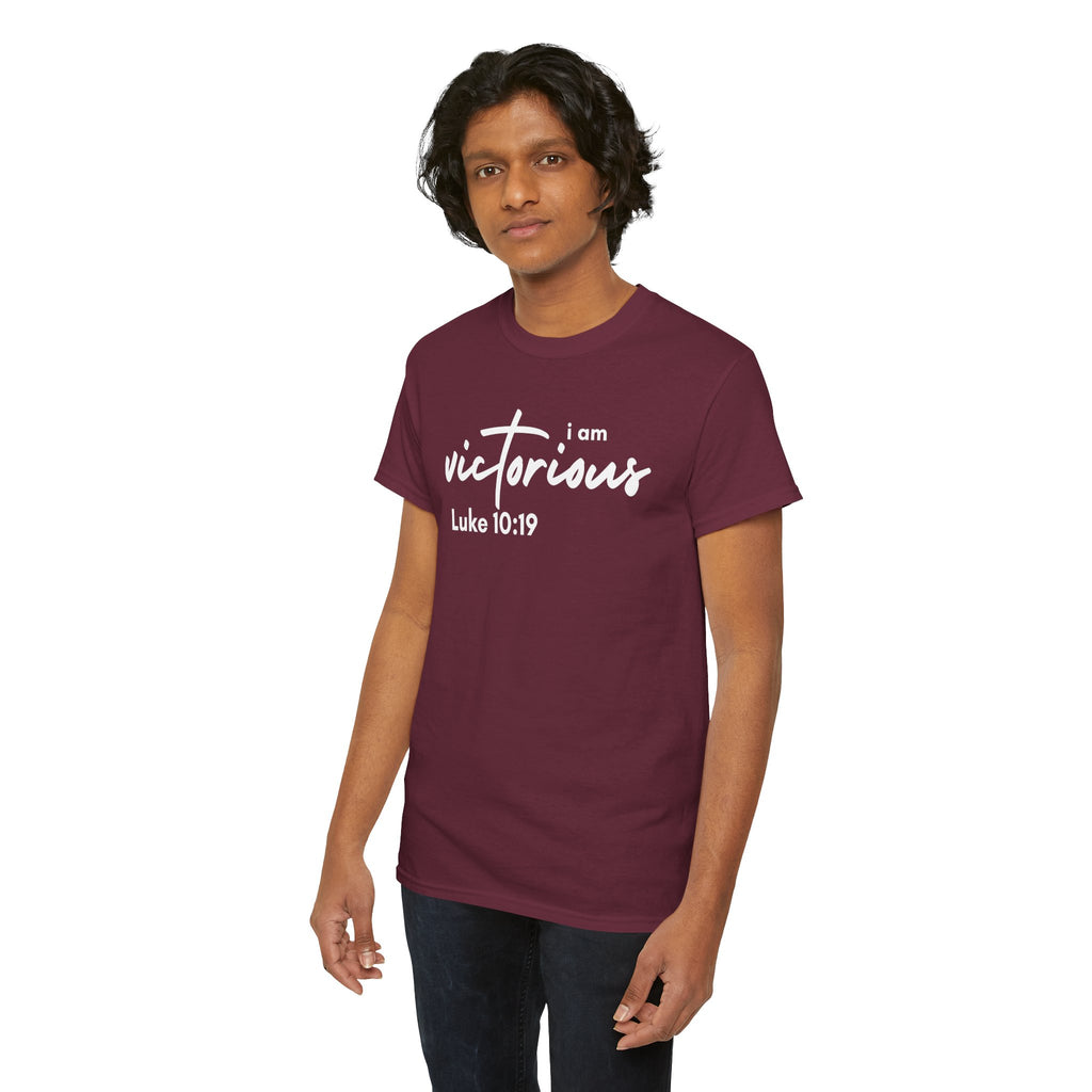 I Am Victorious Christian T-Shirt – Luke 10:19 Scripture Tee | Faith-Based Apparel