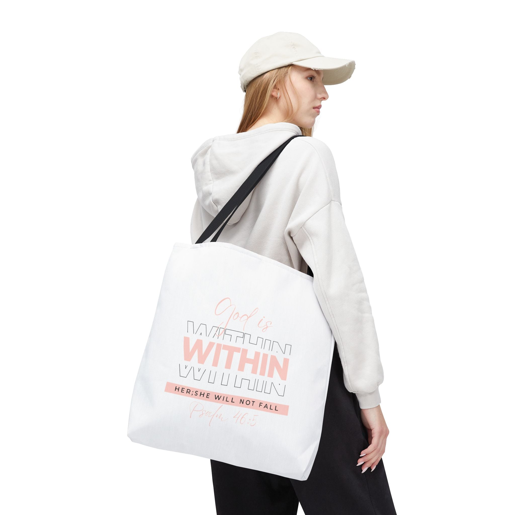 God Is Within Her Tote Bag – Psalm 46:5 Christian Scripture Tote for Women