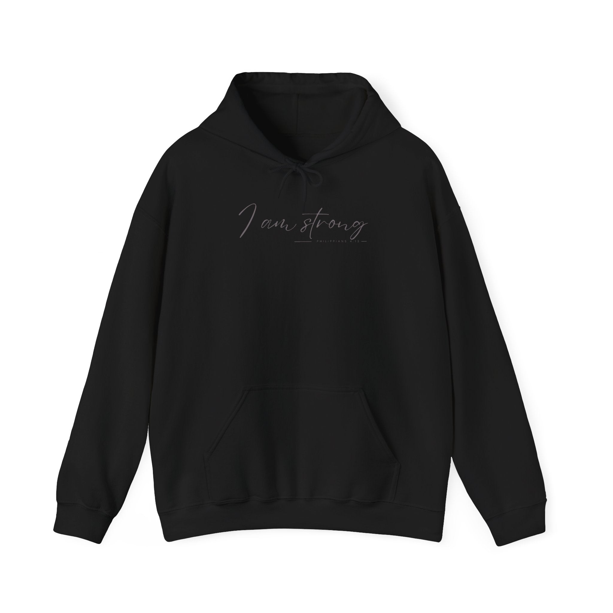 I Am Strong Hoodie – Philippians 4:13 Christian Unisex Faith Sweatshirt