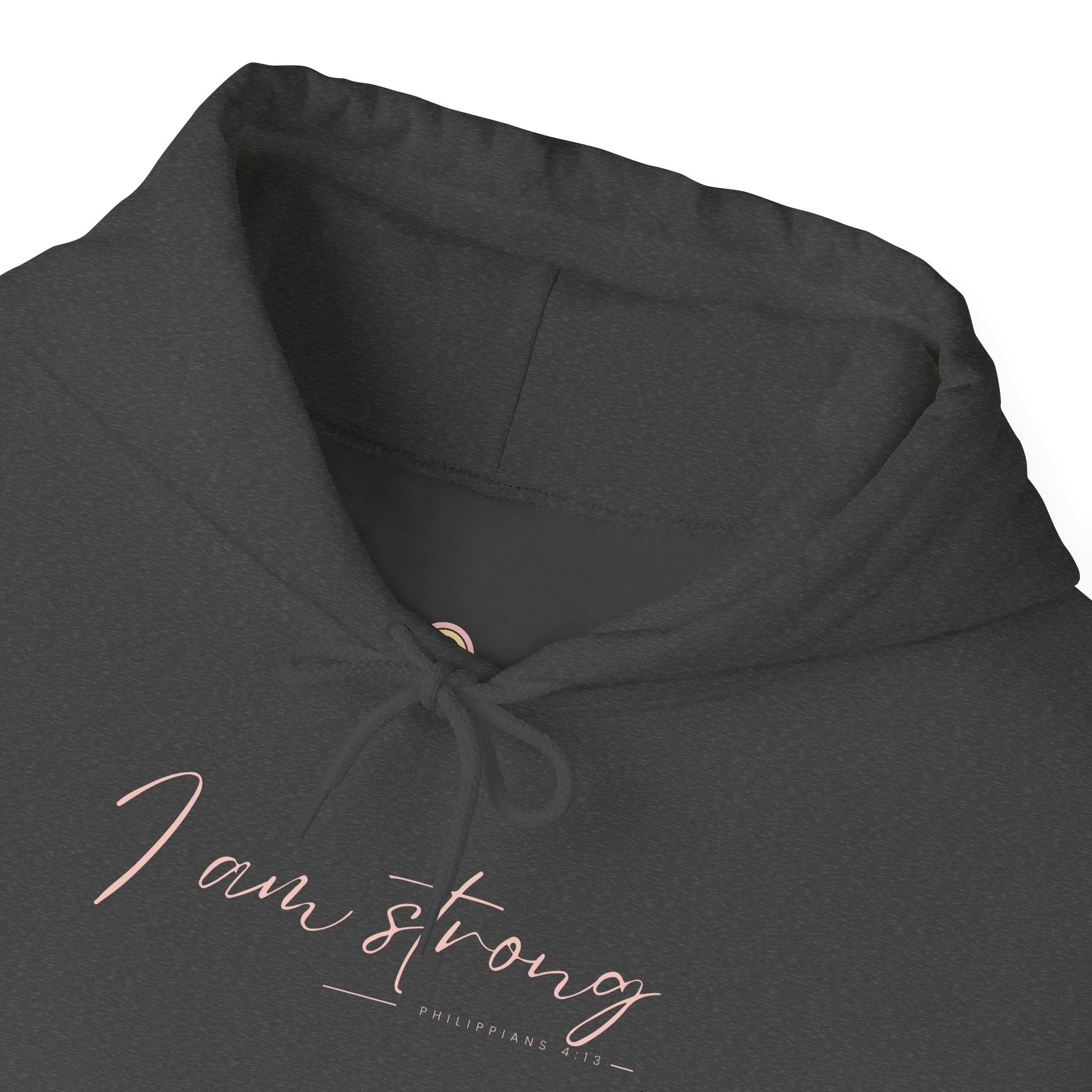 I Am Strong Hoodie – Philippians 4:13 Christian Unisex Faith Sweatshirt
