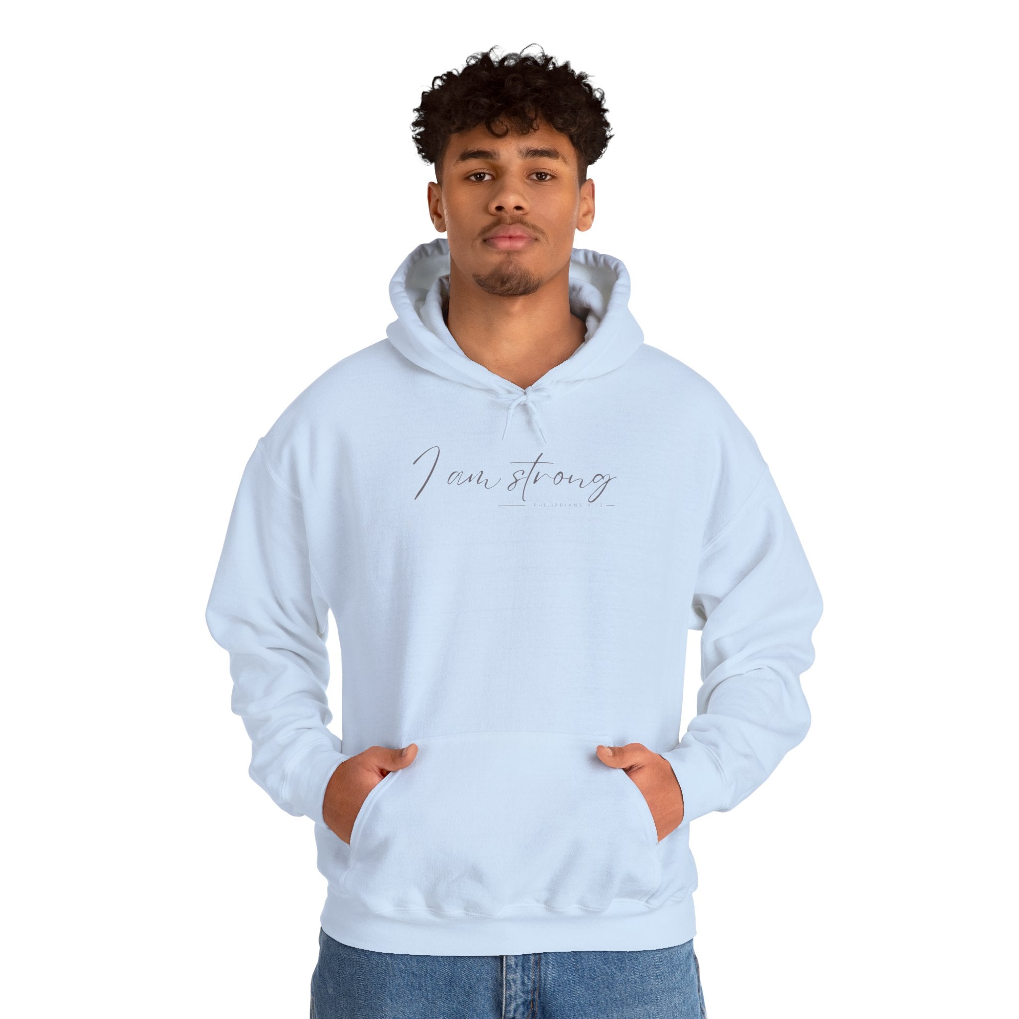 I Am Strong Hoodie – Philippians 4:13 Christian Unisex Faith Sweatshirt