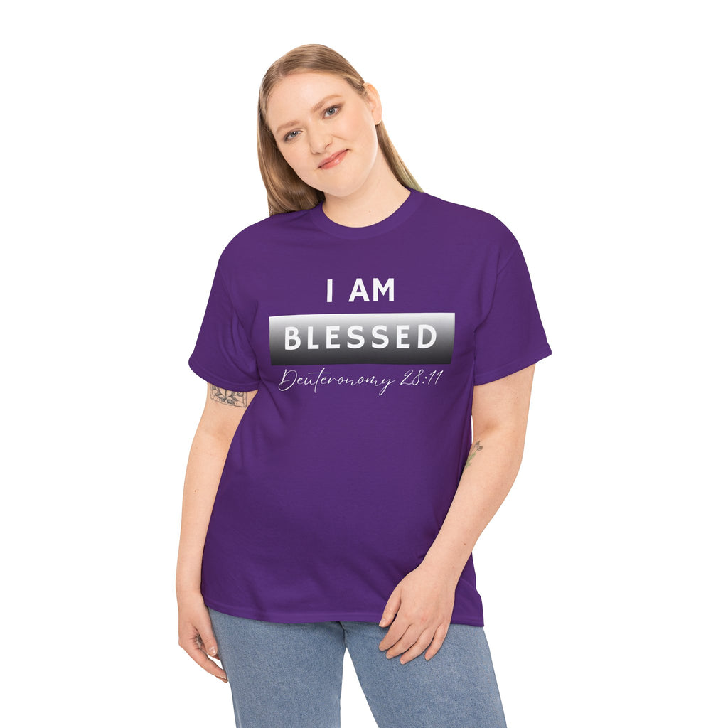 I Am Blessed Christian T-Shirt — Deuteronomy 28:11 Scripture Faith Tee (2)