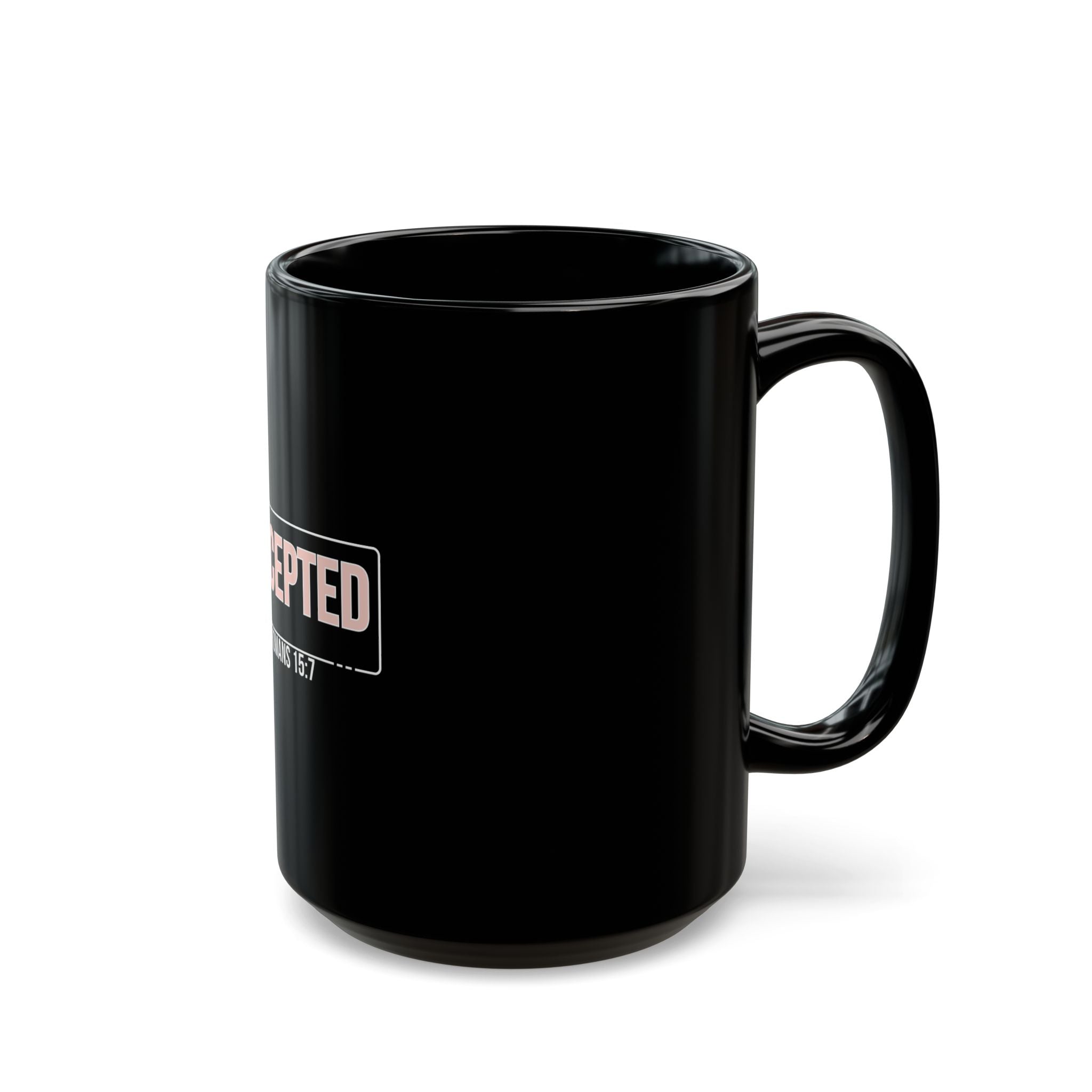“I Am Accepted” Christian Ceramic Mug – Romans 15:7 Scripture Coffee Cup (11oz & 15oz) – Faith-Inspired Gift