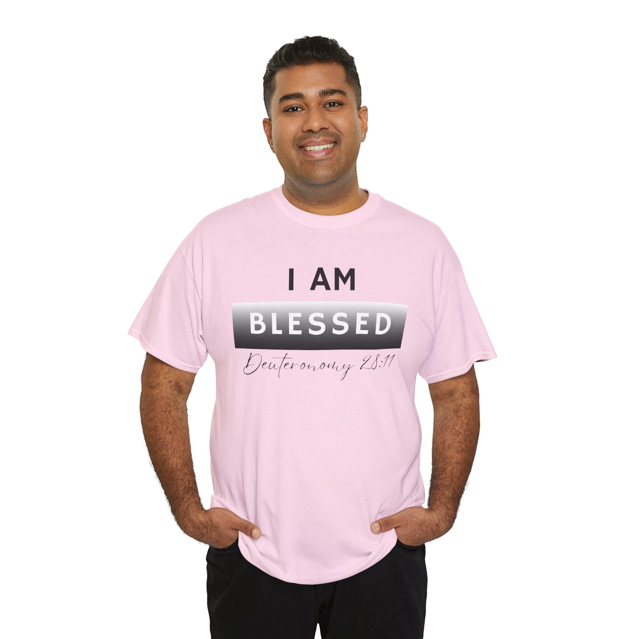 I Am Blessed Christian T-Shirt — Deuteronomy 28:11 Scripture Faith Tee