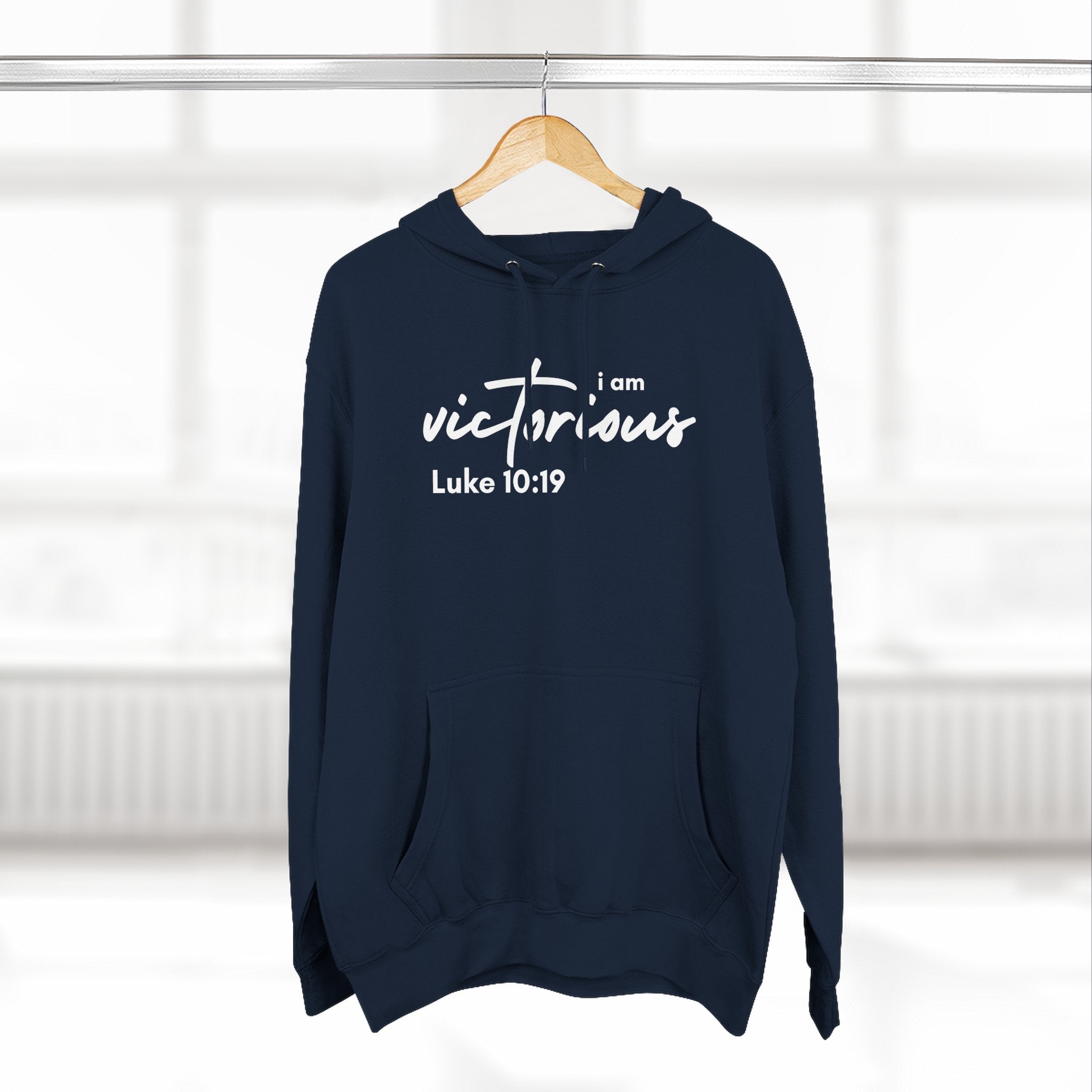 I Am Victorious Hoodie — Luke 10:19 Christian Scripture Fleece Pullover