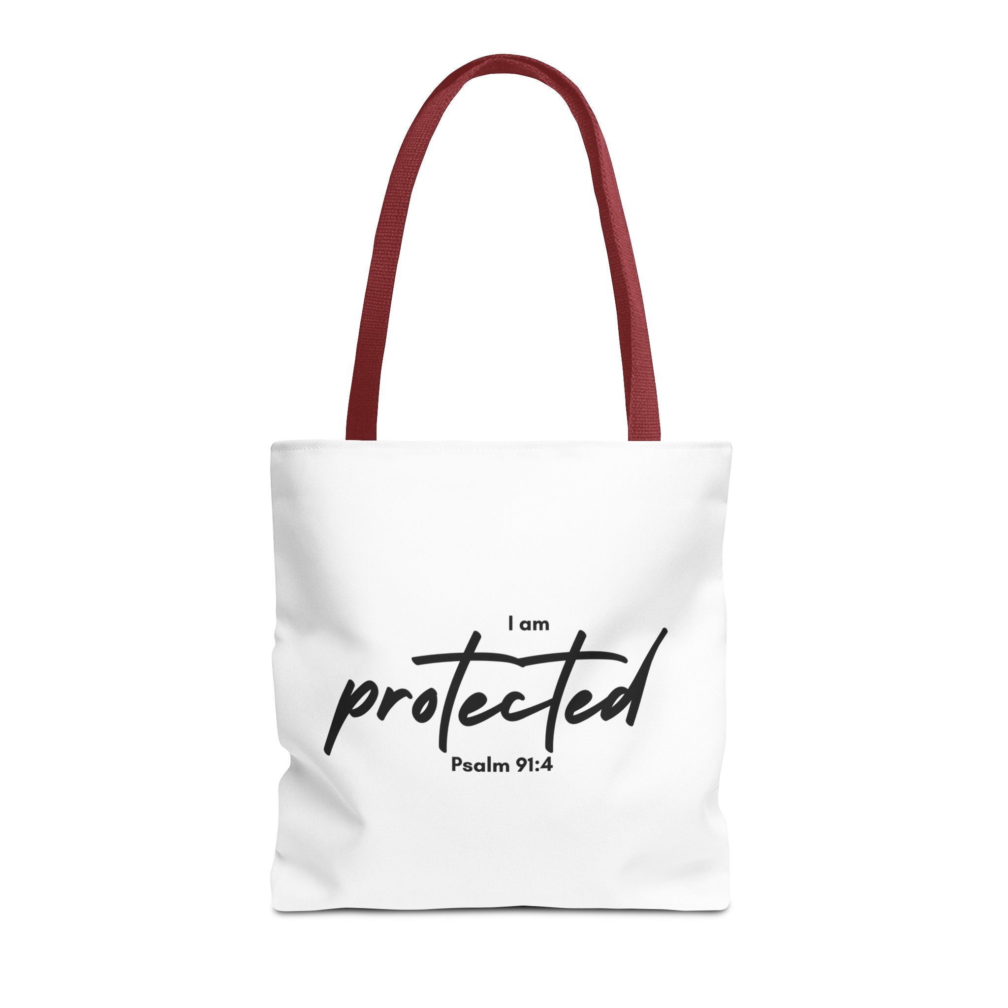 I Am Protected Tote Bag — Psalm 91:4 Christian Scripture Canvas Tote | Faith-Based Carryall