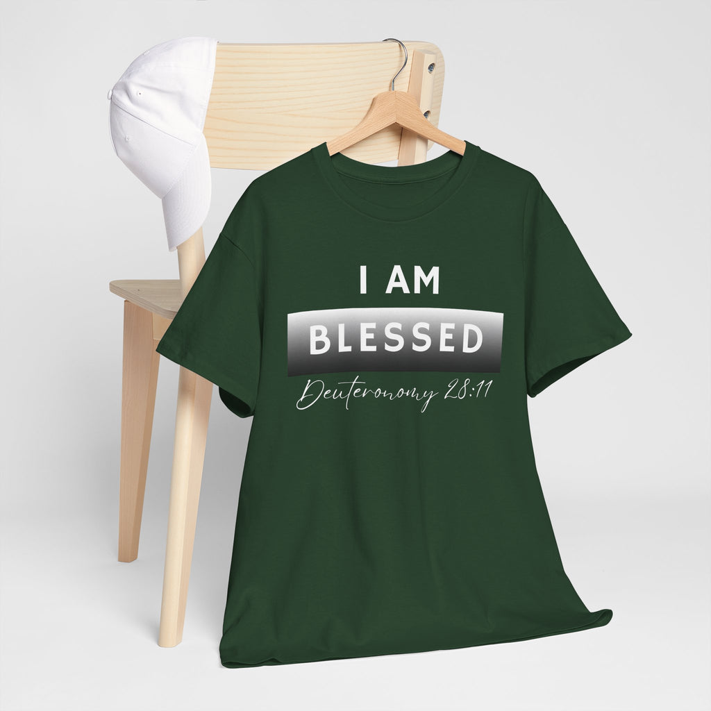 I Am Blessed Christian T-Shirt — Deuteronomy 28:11 Scripture Faith Tee (2)