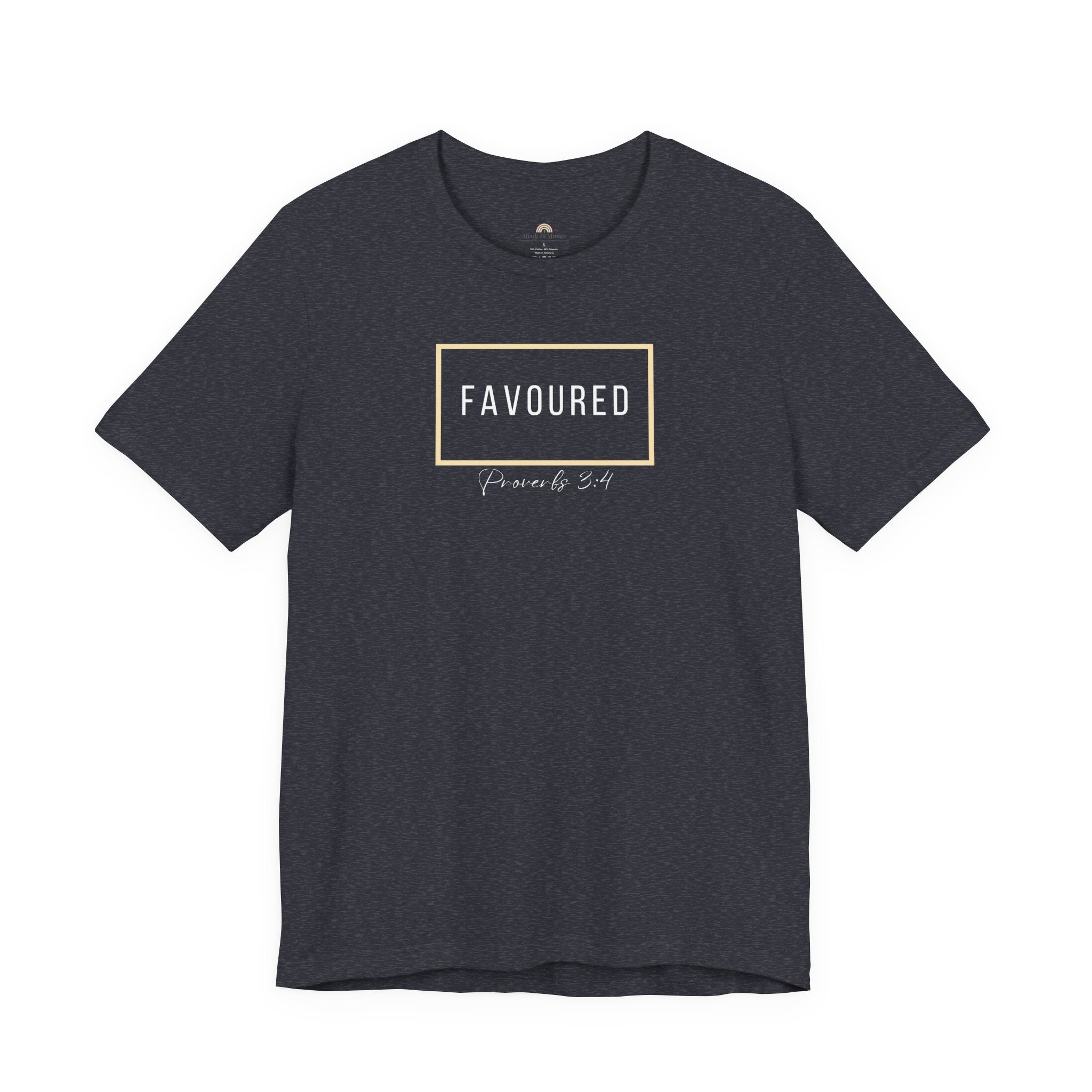 Favoured Christian T-Shirt – Proverbs 3:4 Scripture Tee | Faith-Based Unisex Shirt