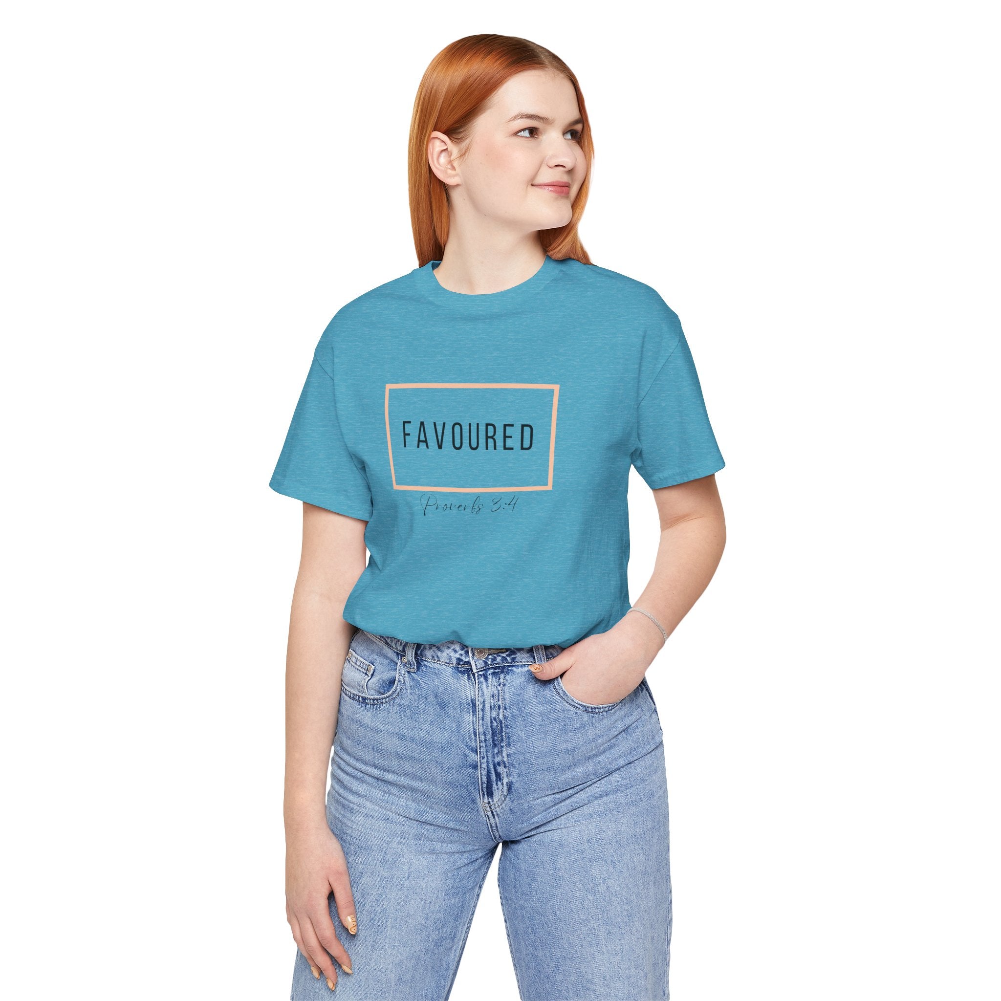 Favoured Christian T-Shirt – Proverbs 3:4 Scripture Tee | Faith-Based Unisex Shirt