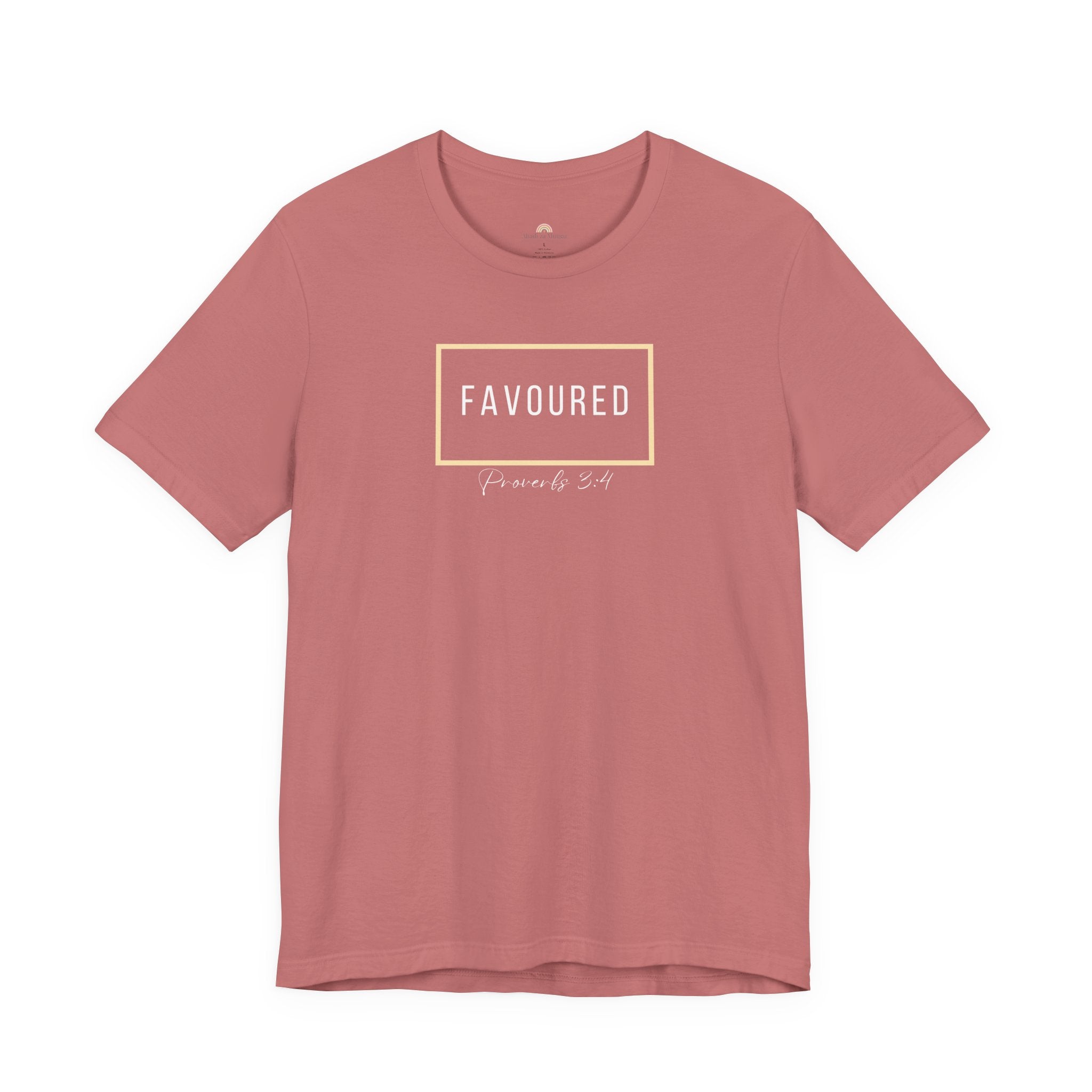 Favoured Christian T-Shirt – Proverbs 3:4 Scripture Tee | Faith-Based Unisex Shirt
