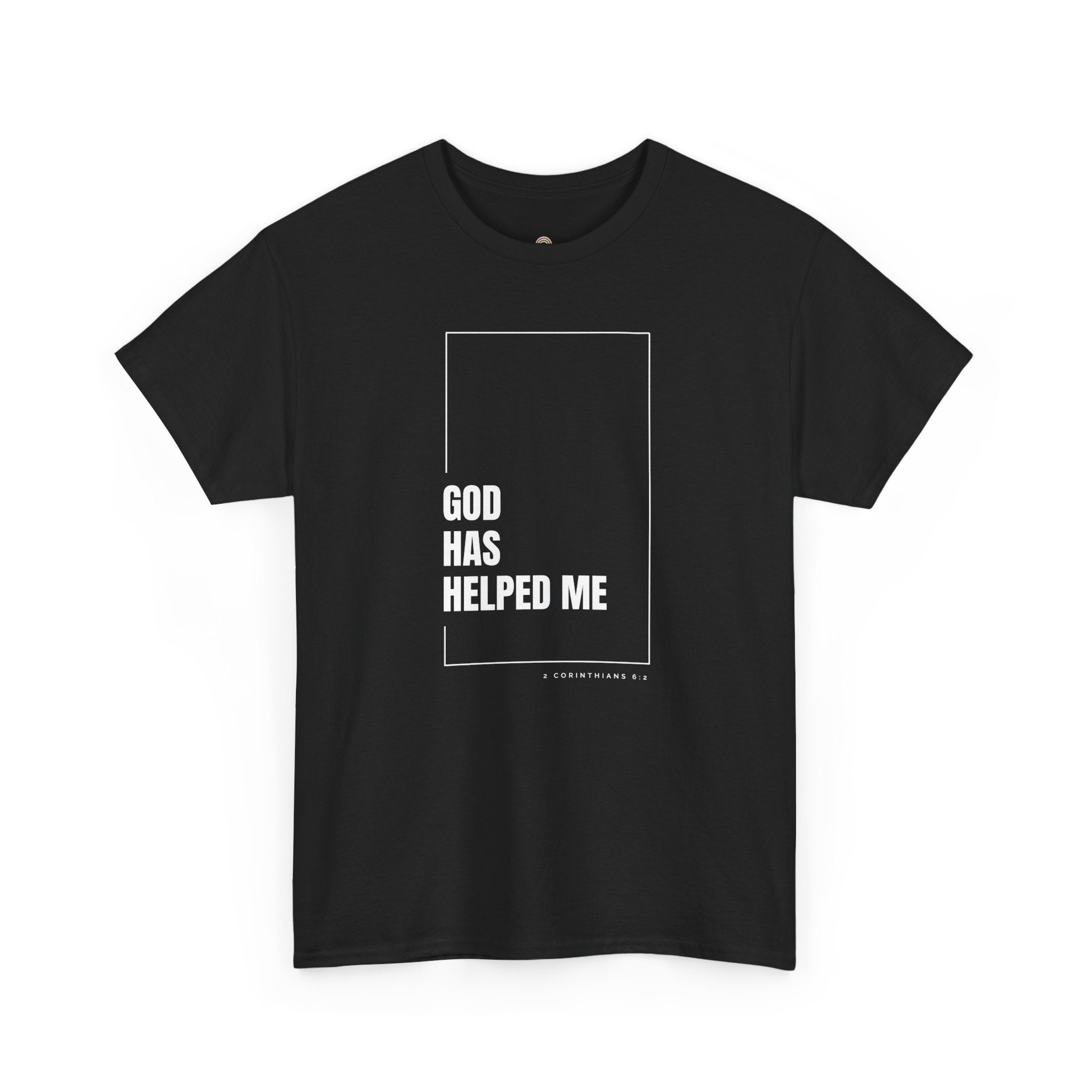 God Has Helped Me Christian T-Shirt – 2 Corinthians 6:2 Faith Tee | Unisex Heavy Cotton Shirt
