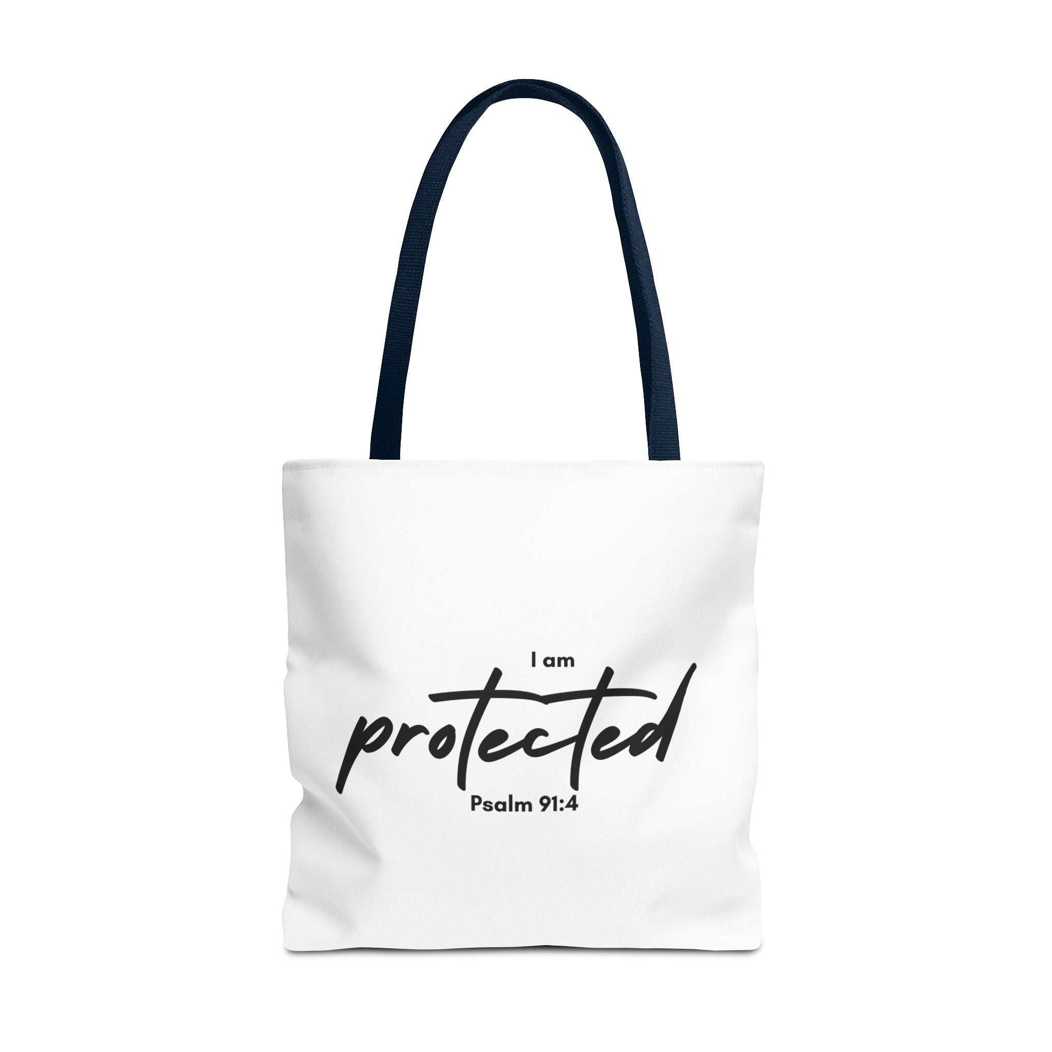 I Am Protected Tote Bag — Psalm 91:4 Christian Scripture Canvas Tote | Faith-Based Carryall