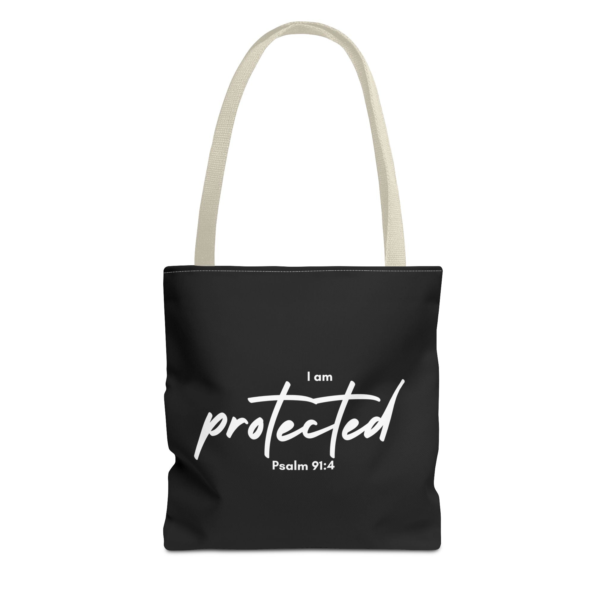 I Am Protected Tote Bag — Psalm 91:4 Christian Scripture Canvas Tote | Faith-Based Carryall