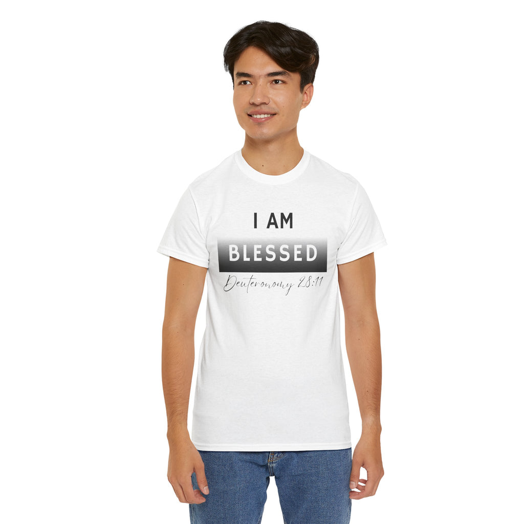 I Am Blessed Christian T-Shirt — Deuteronomy 28:11 Scripture Faith Tee