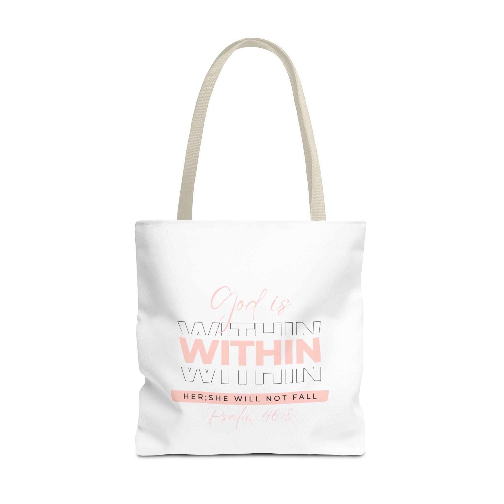 God Is Within Her Tote Bag – Psalm 46:5 Christian Scripture Tote for Women