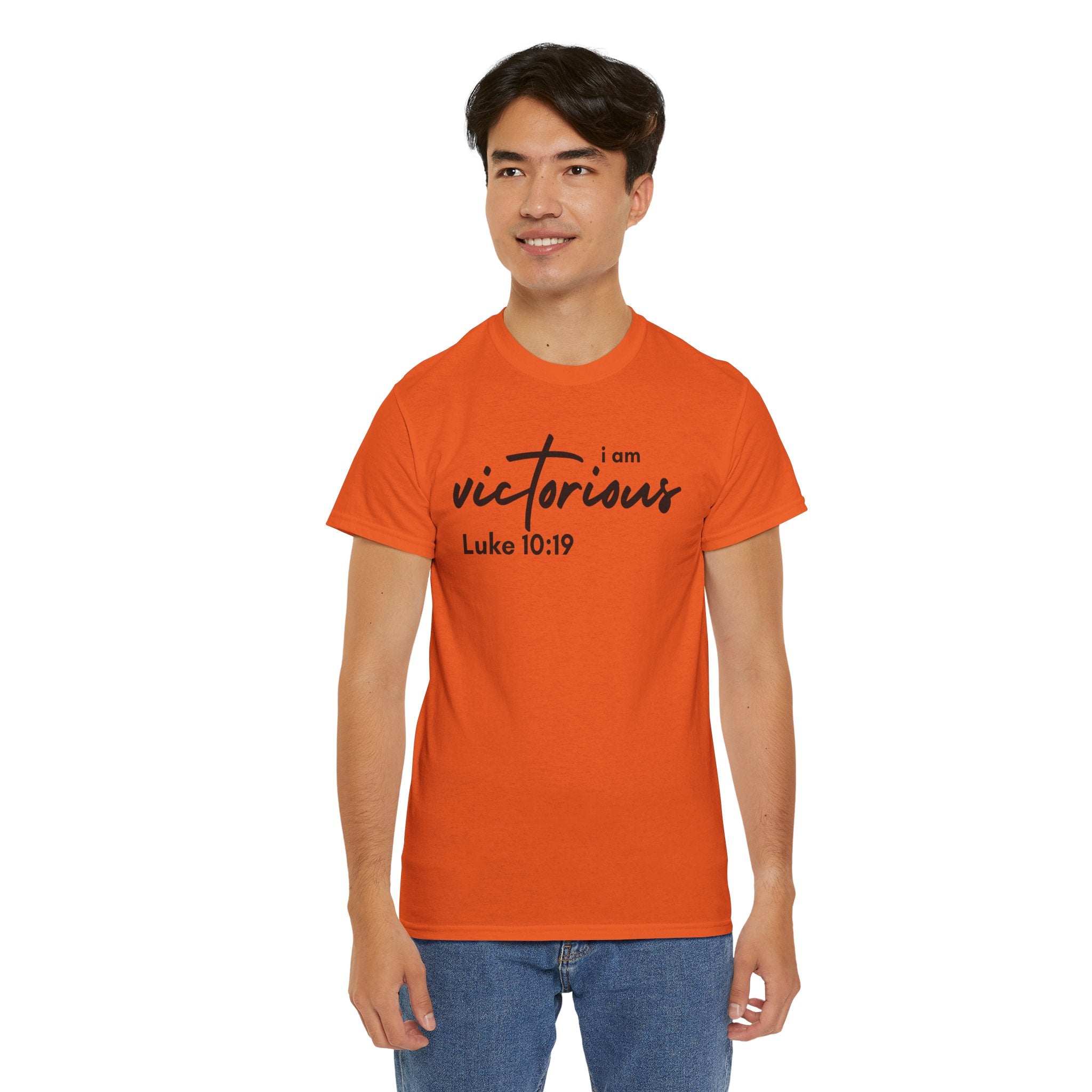 I Am Victorious Christian T-Shirt – Luke 10:19 Scripture Tee | Faith-Based Apparel