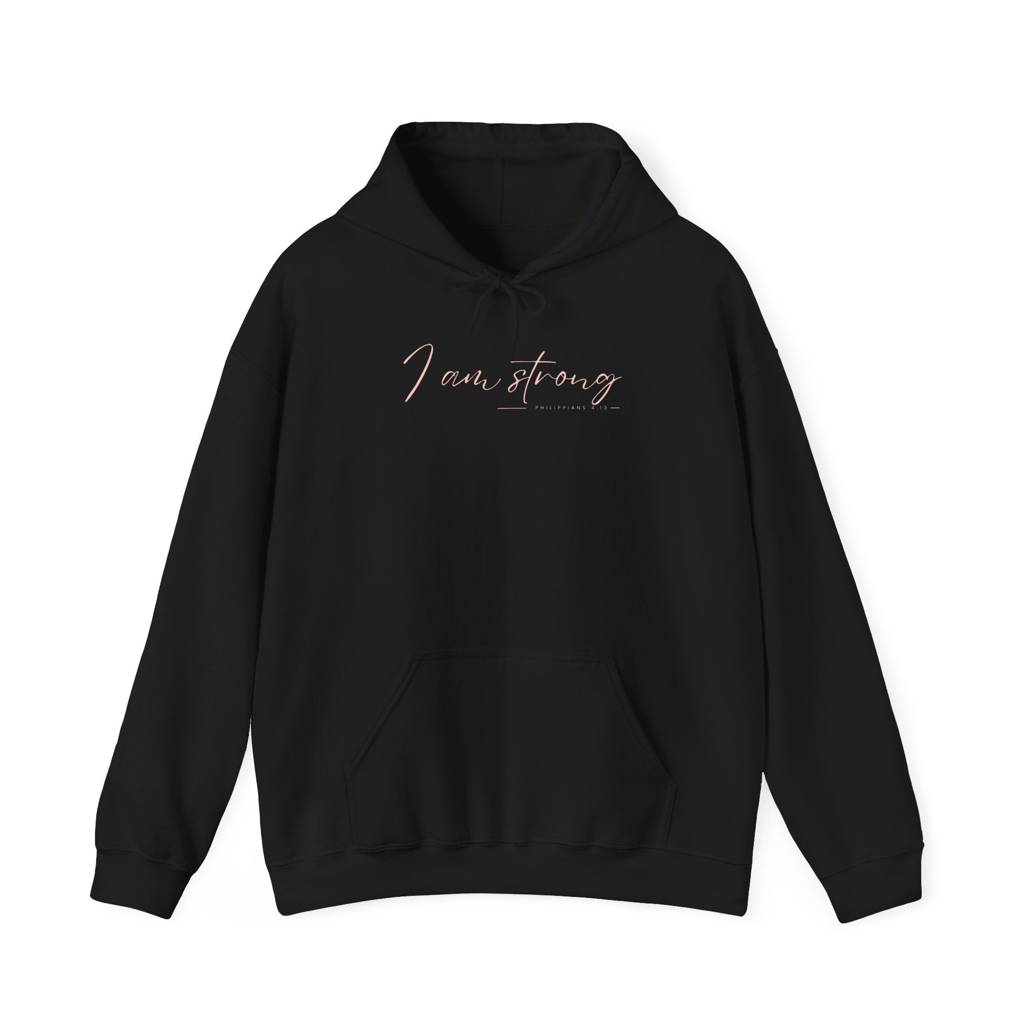 I Am Strong Hoodie – Philippians 4:13 Christian Unisex Faith Sweatshirt