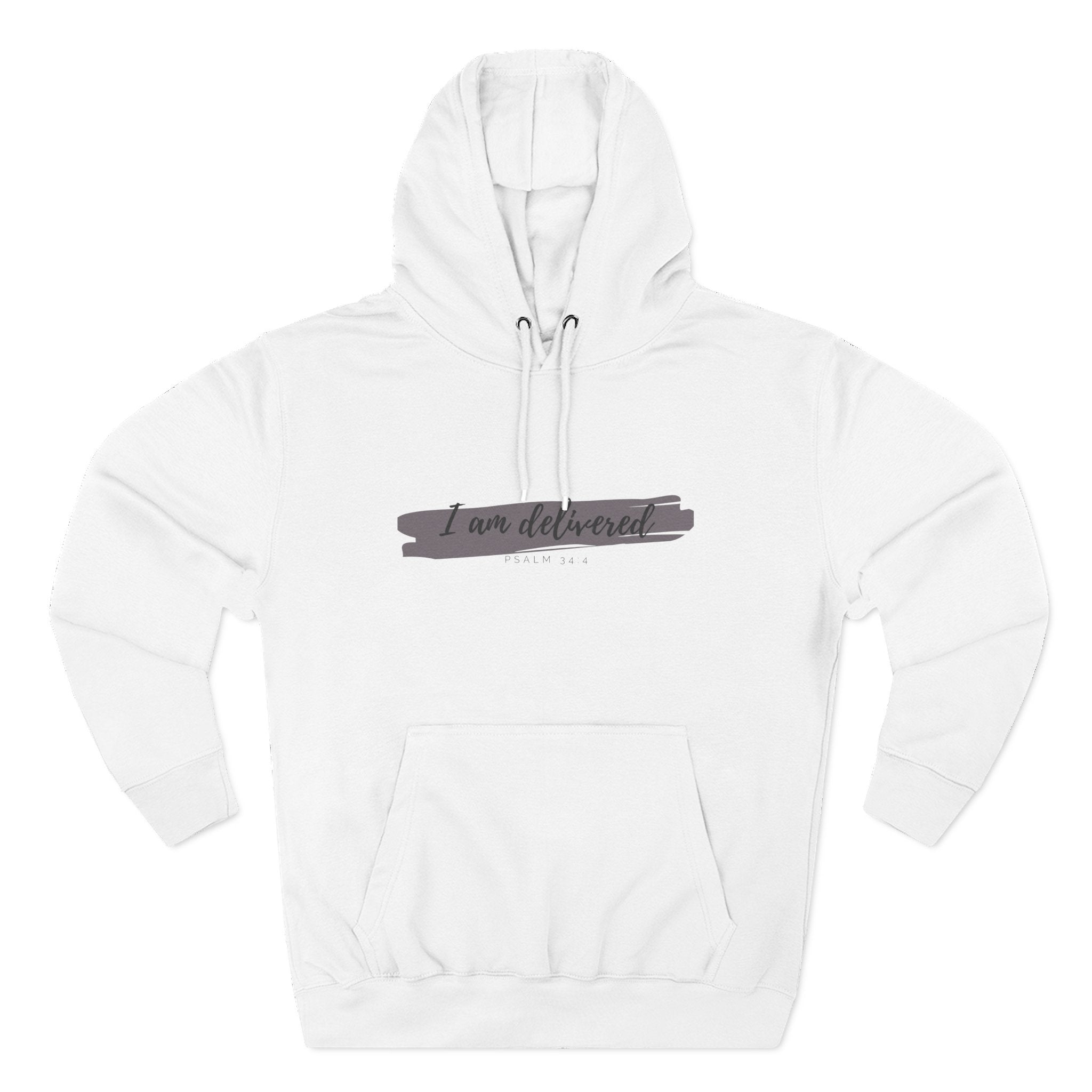 I Am Delivered Christian Hoodie — Psalm 34:4 Faith Hoodie | Inspirational Scripture Pullover | Unisex Christian Apparel