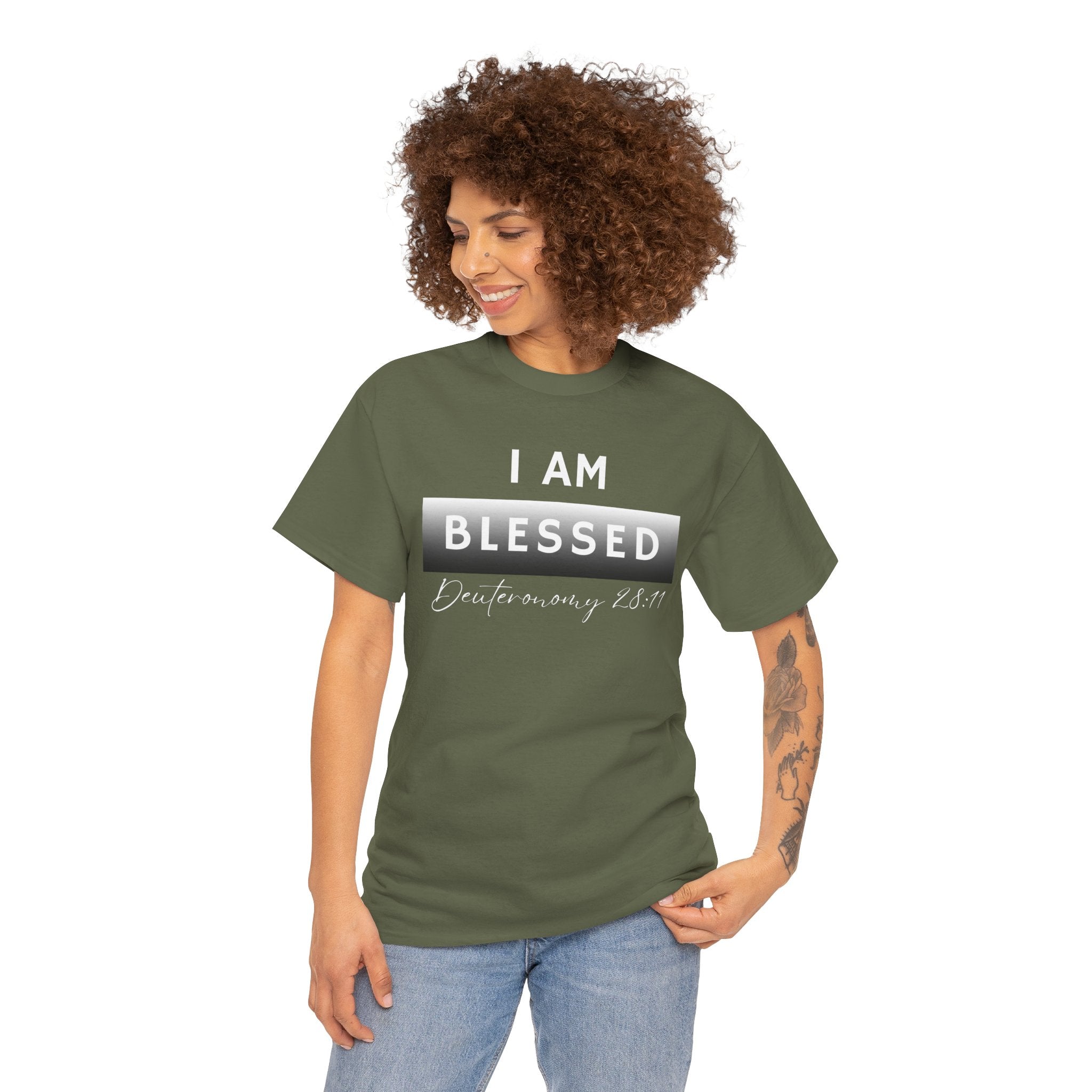 I Am Blessed Christian T-Shirt — Deuteronomy 28:11 Scripture Faith Tee (2)