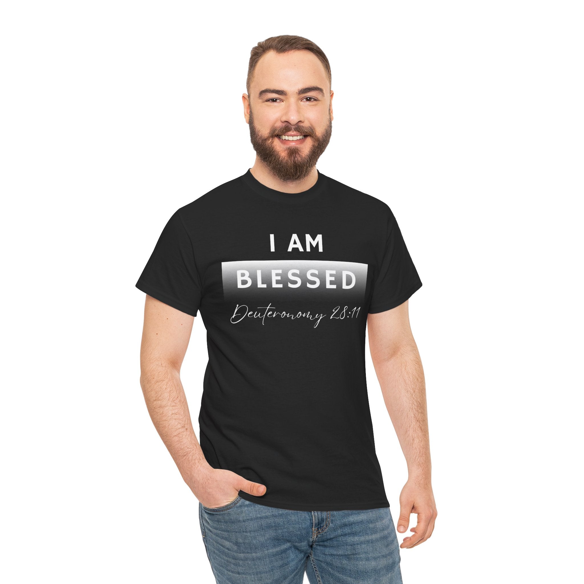I Am Blessed Christian T-Shirt — Deuteronomy 28:11 Scripture Faith Tee (2)