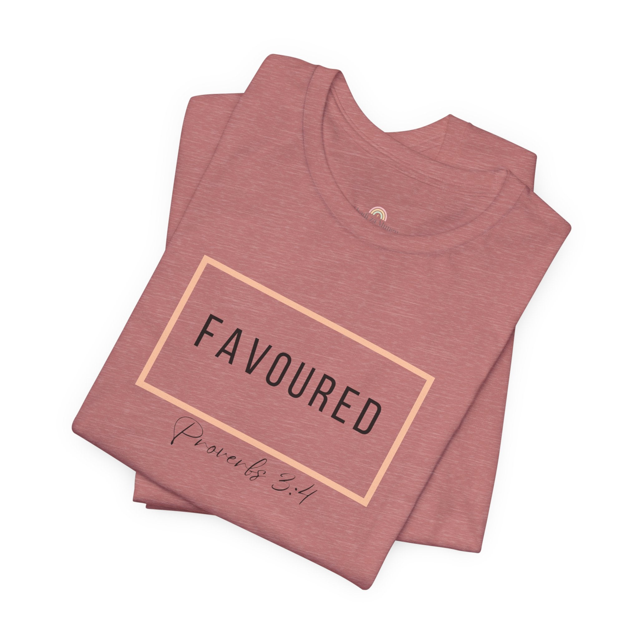 Favoured Christian T-Shirt – Proverbs 3:4 Scripture Tee | Faith-Based Unisex Shirt