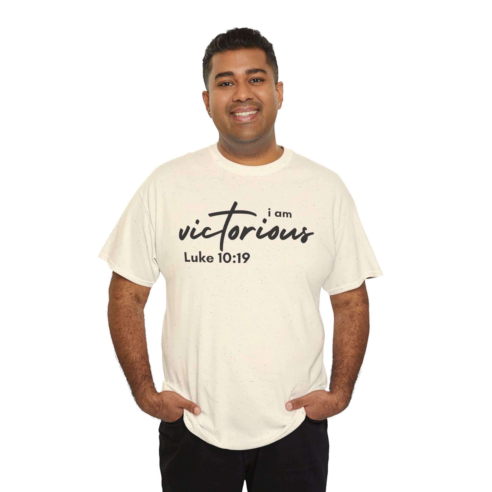 I Am Victorious Christian T-Shirt – Luke 10:19 Scripture Tee | Faith-Based Apparel
