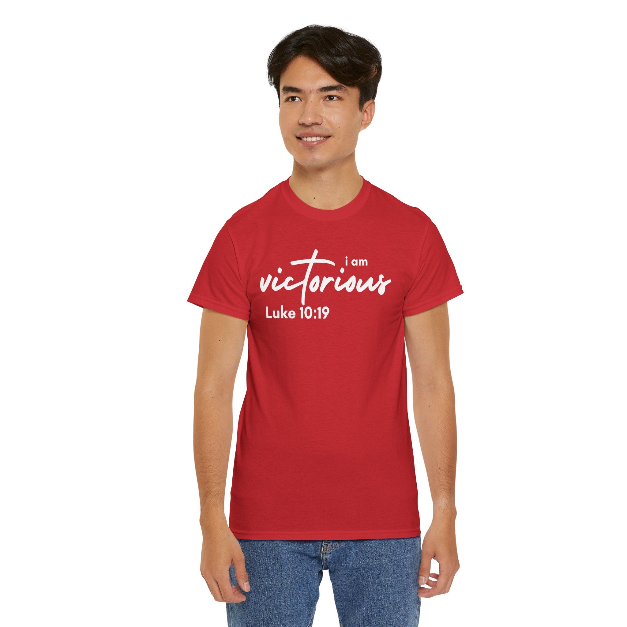 I Am Victorious Christian T-Shirt – Luke 10:19 Scripture Tee | Faith-Based Apparel